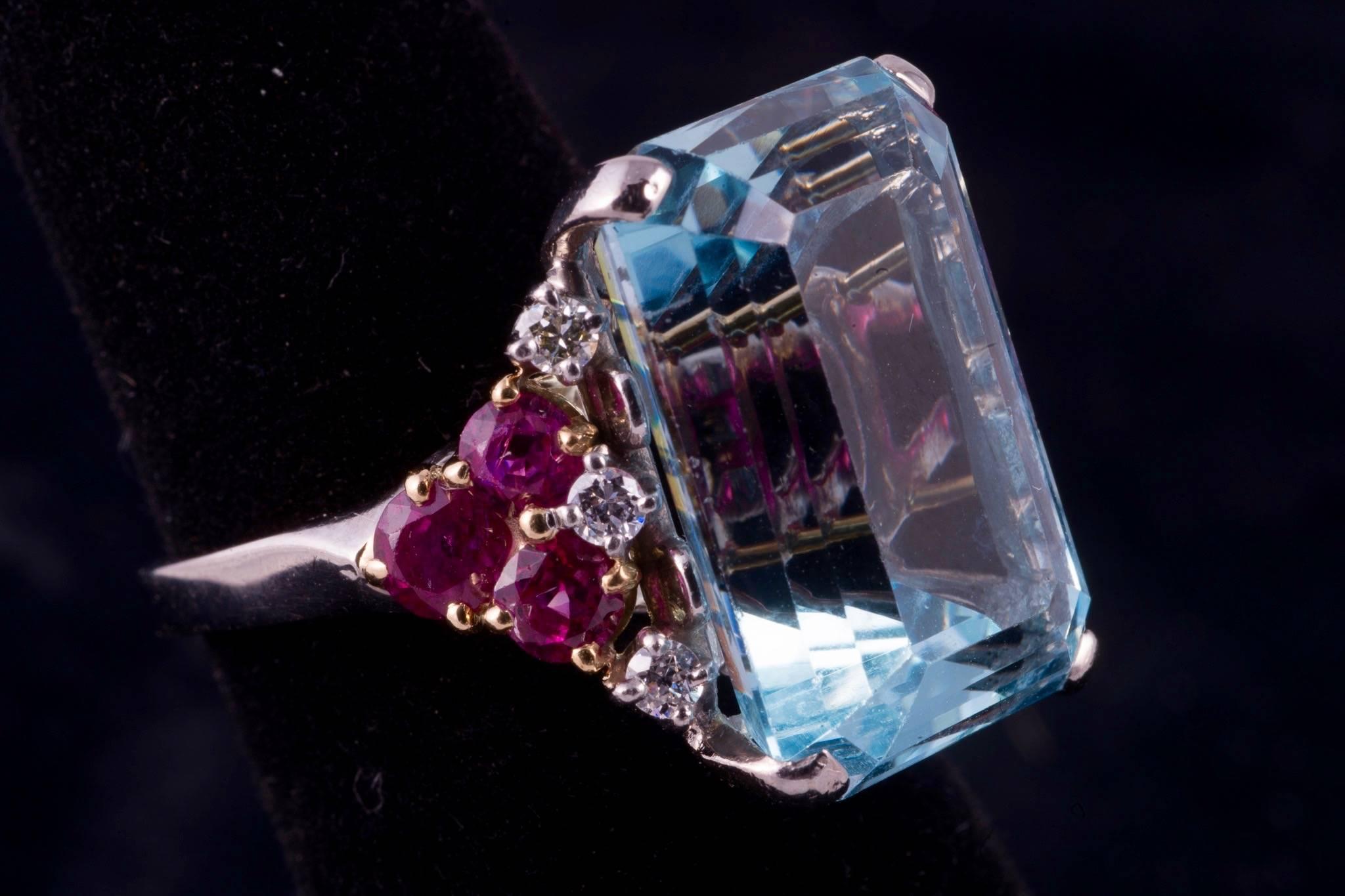 aquamarine and ruby engagement rings