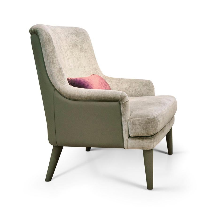 Other Beautiful Armchair Frame in Solid Timber and  Wood  Fabric Upholstered Legs For Sale