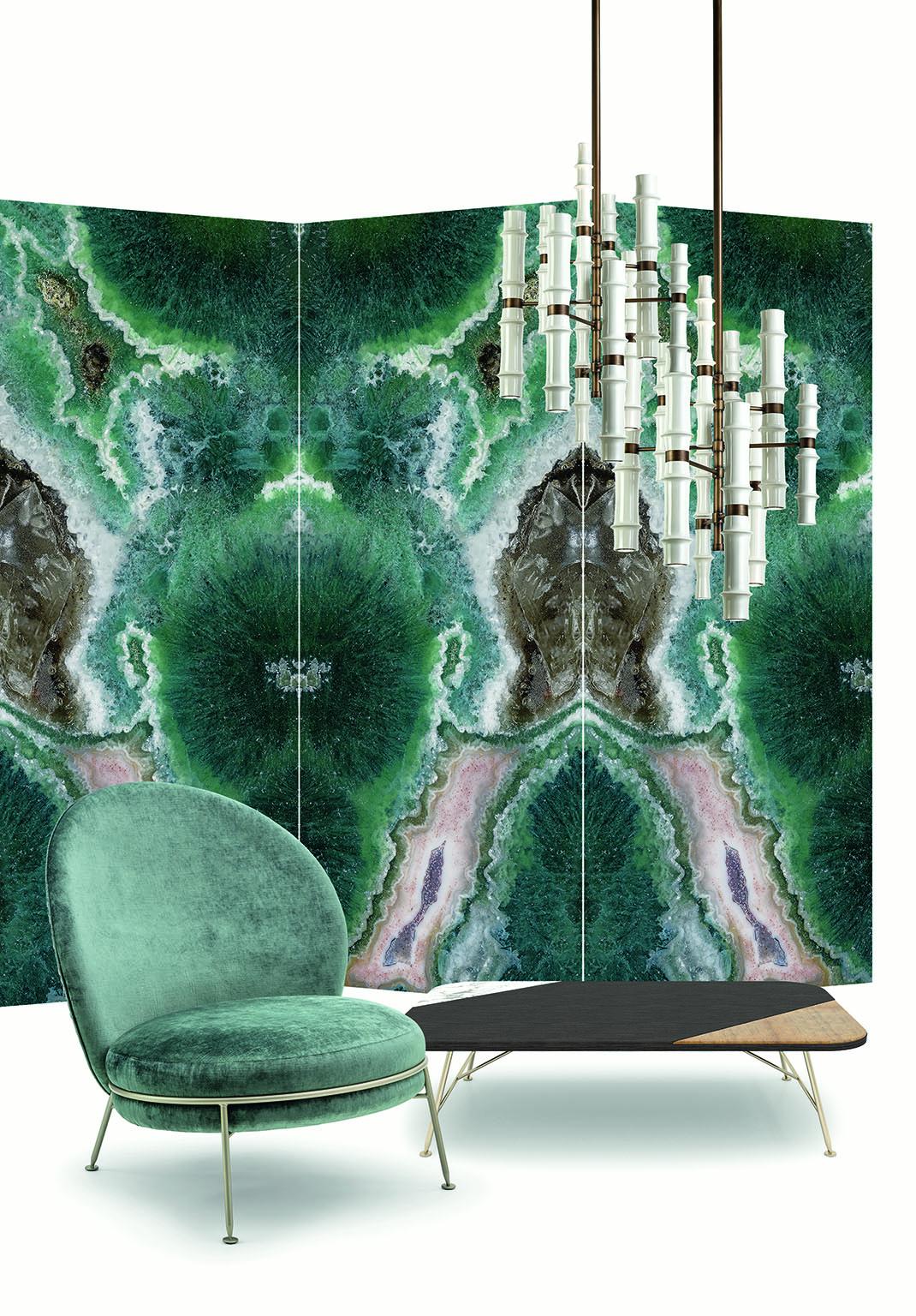 Other Beautiful Armchair Velvet Pattern Fishbone Acqua Champagne Satined Finishing For Sale
