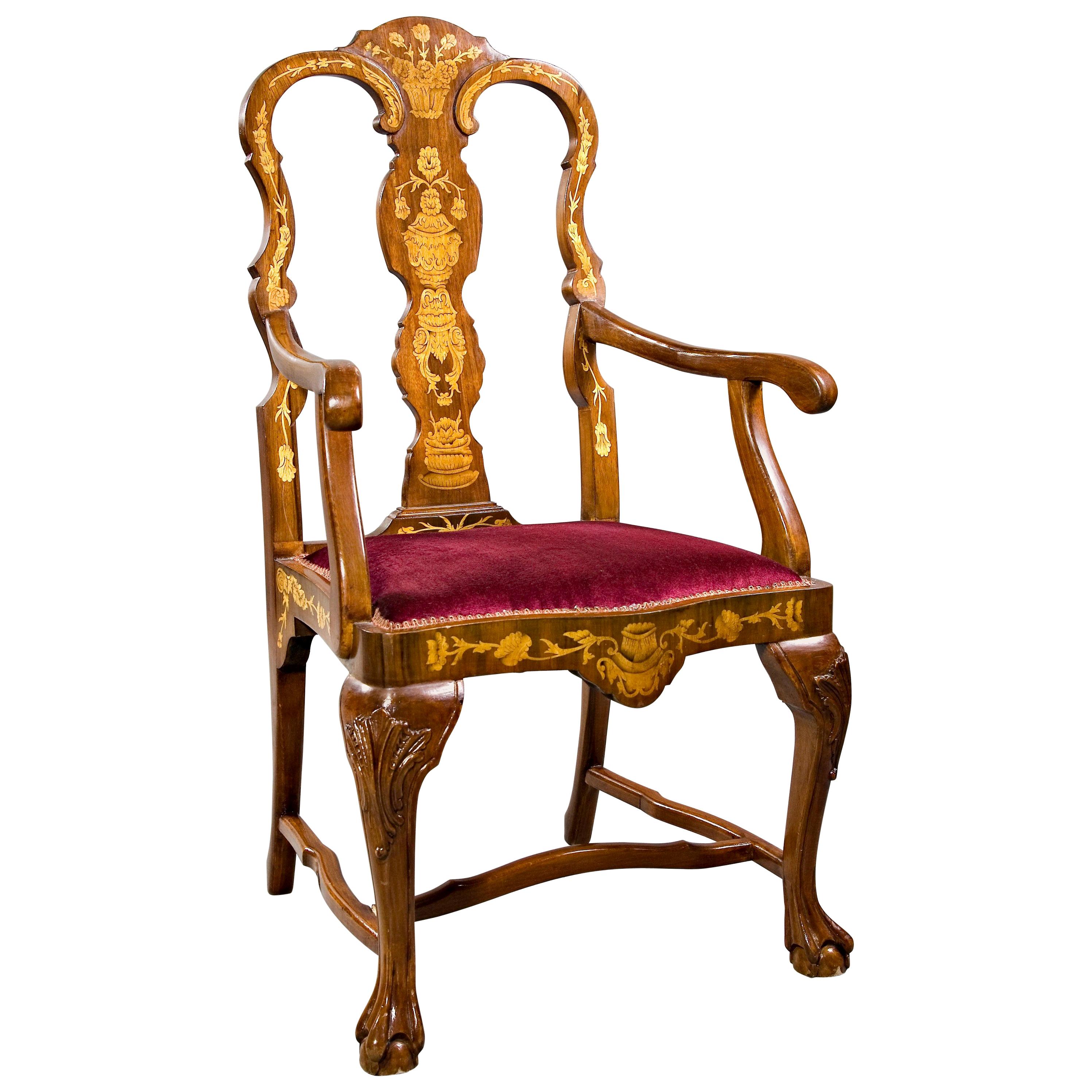 Beautiful Armchair with Inlaid in Dutch Style