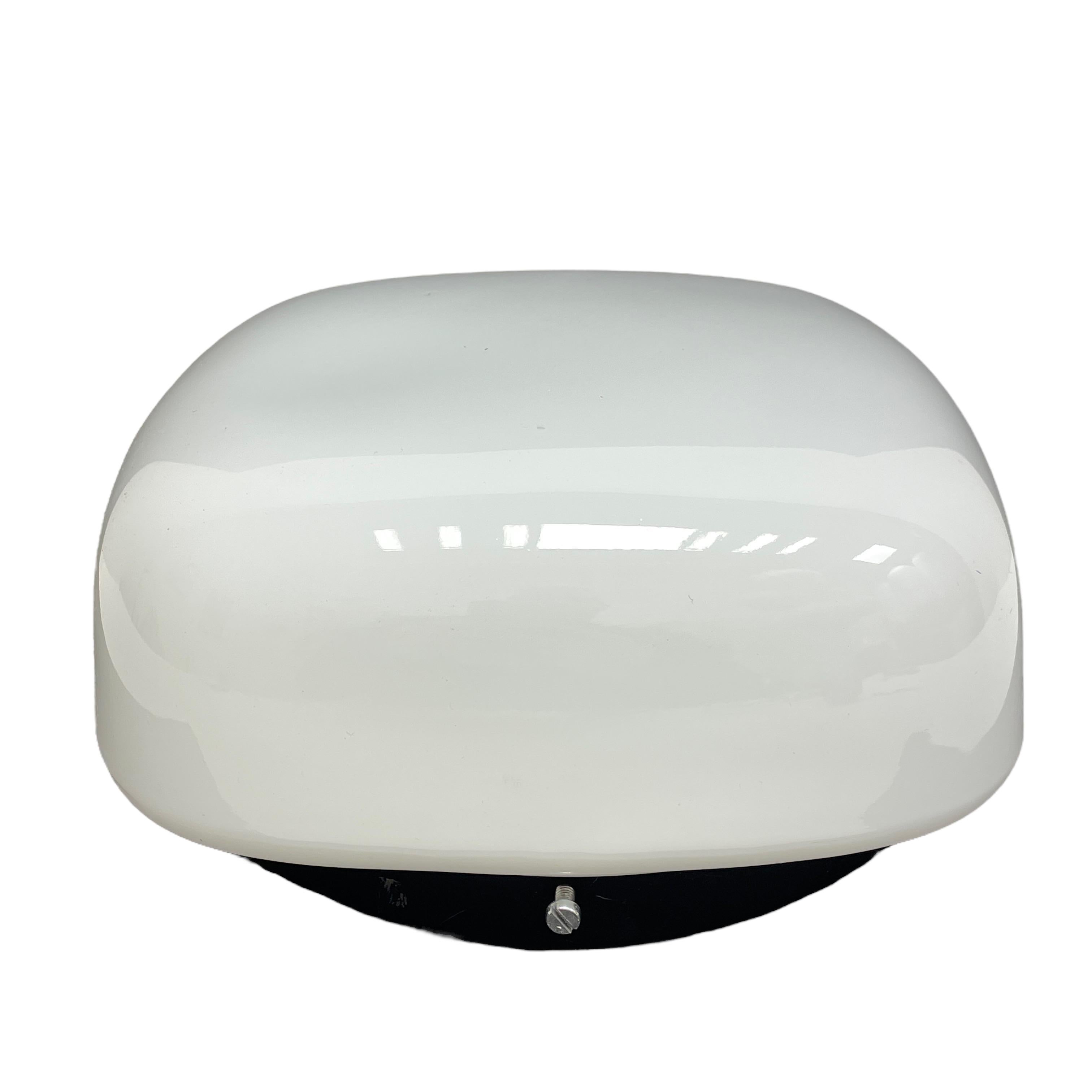 Beautiful Art Deco Bauhaus Style Flush Mount Milk Glass Austria 1960s For Sale 5