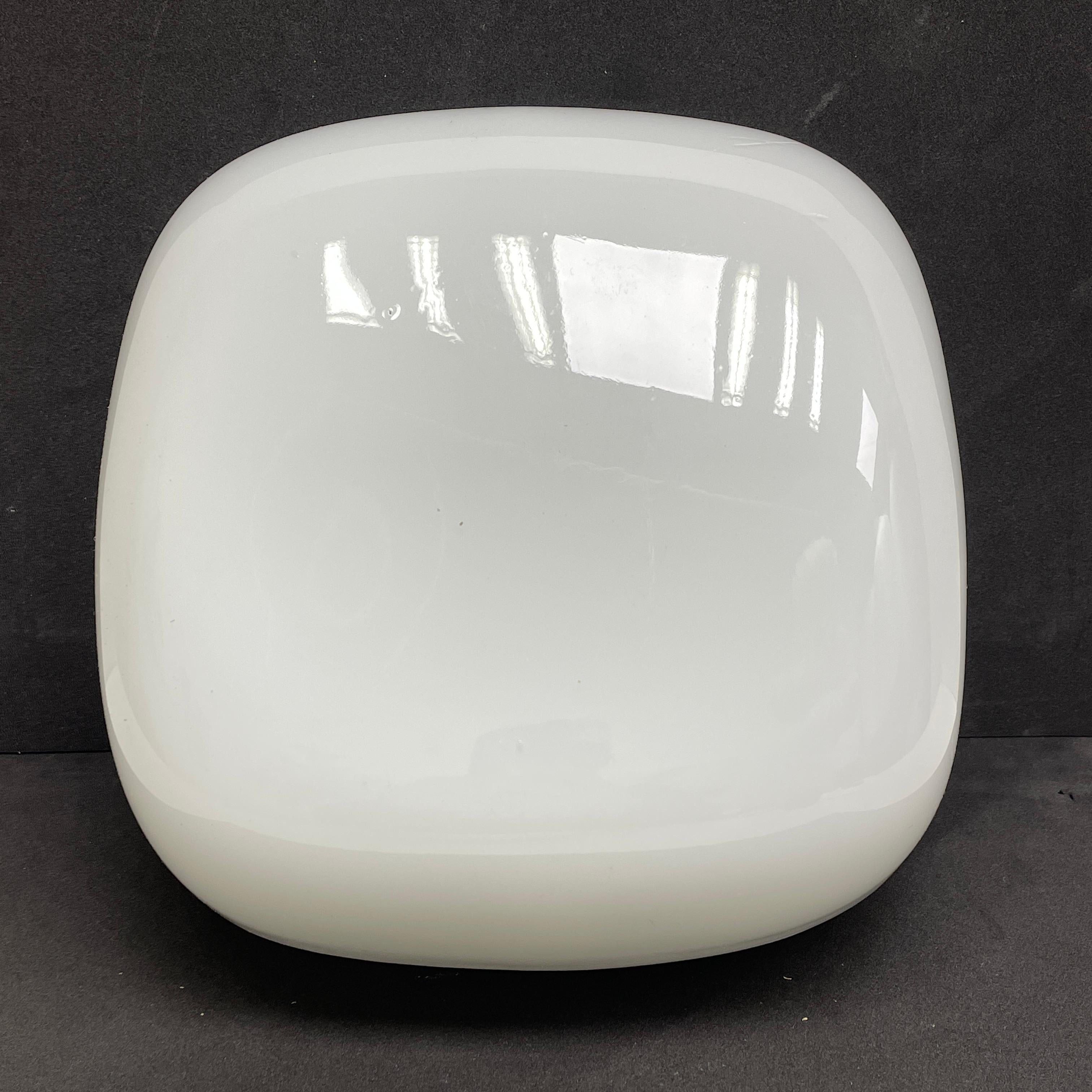 Austrian Beautiful Art Deco Bauhaus Style Flush Mount Milk Glass Austria 1960s For Sale