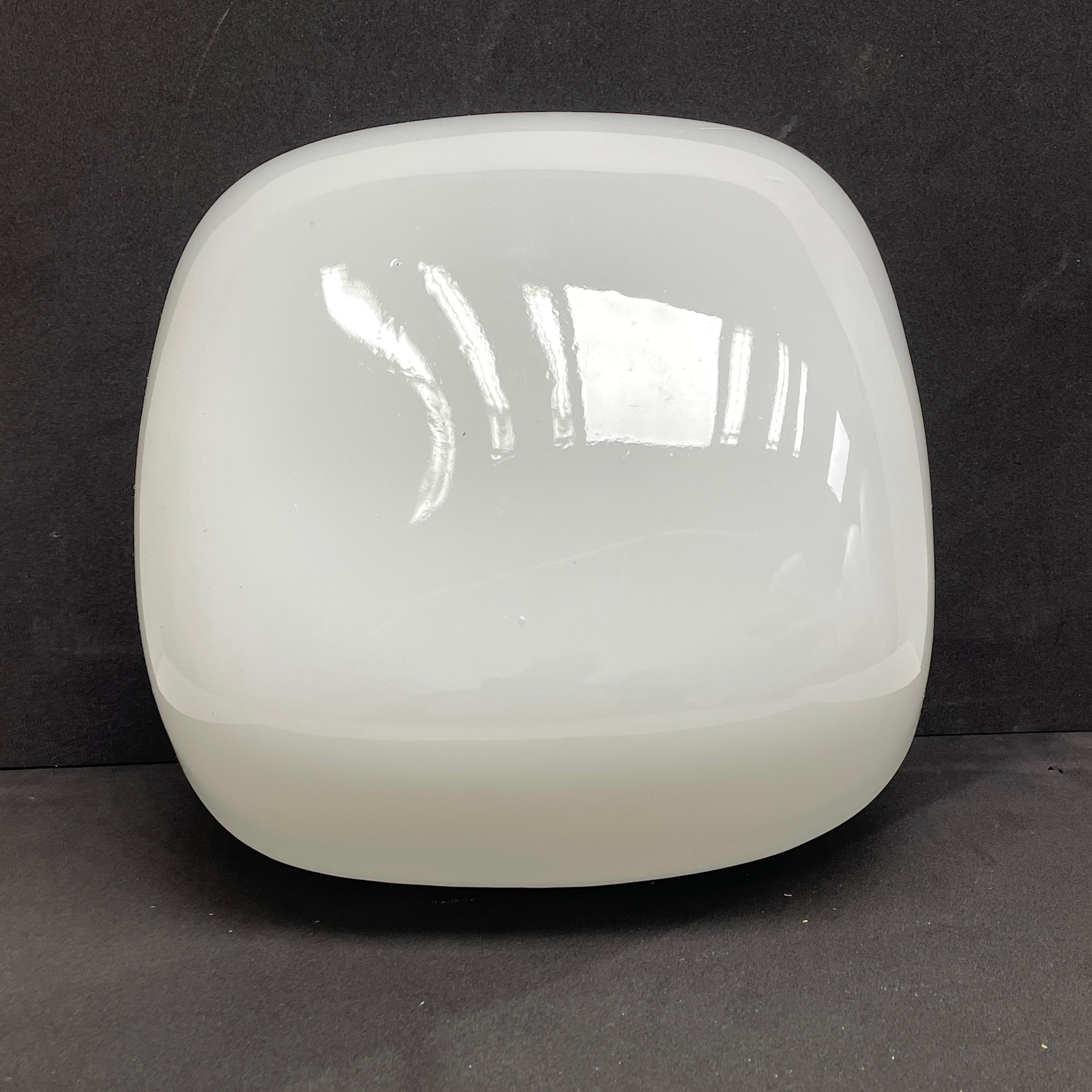 Mid-20th Century Beautiful Art Deco Bauhaus Style Flush Mount Milk Glass Austria 1960s For Sale