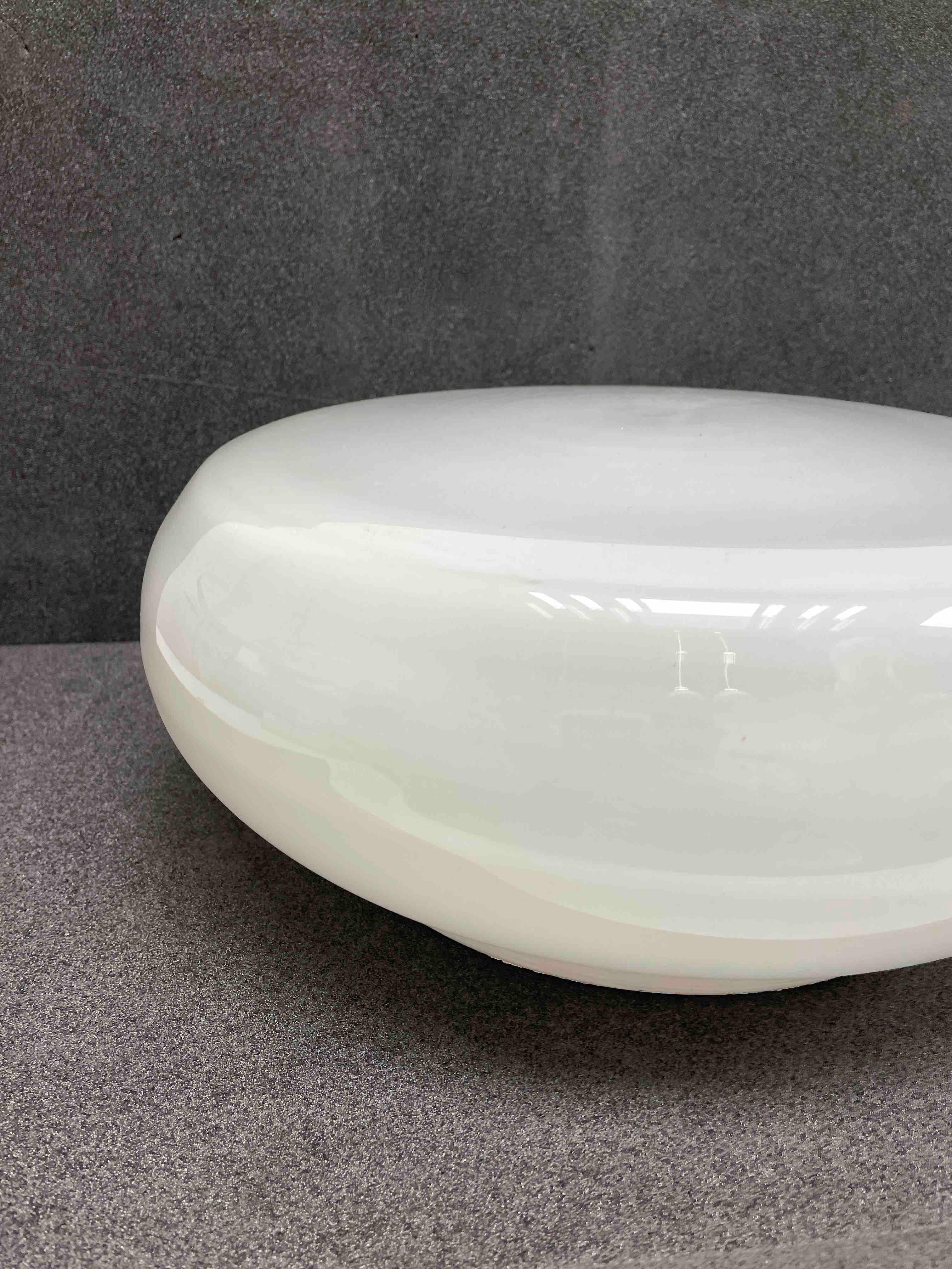 Beautiful Art Deco Bauhaus Style Flush Mount Milk Glass Germany 1960s For Sale 1