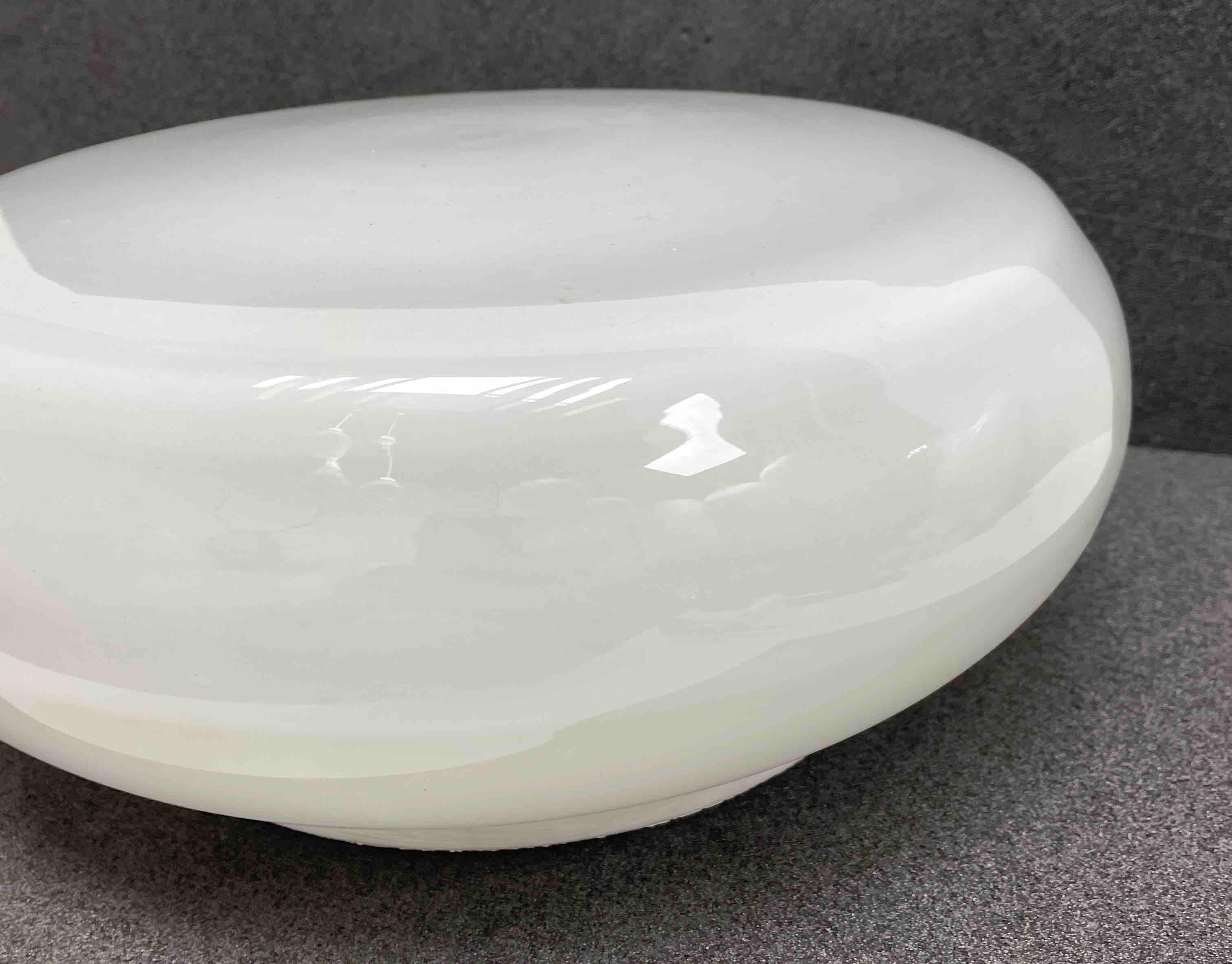 Beautiful Art Deco Bauhaus Style Flush Mount Milk Glass Germany 1960s For Sale 2