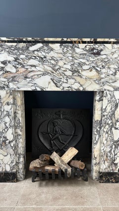 Beautiful Art Deco Black and White Antique Circular Fireplace