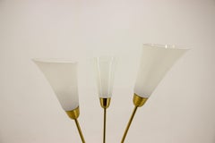 Beautiful Art Deco Brass and Glass Floor Lamp, 1940s