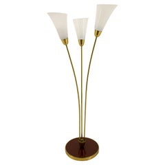 Beautiful Art Deco Brass and Glass Floor Lamp, 1940s