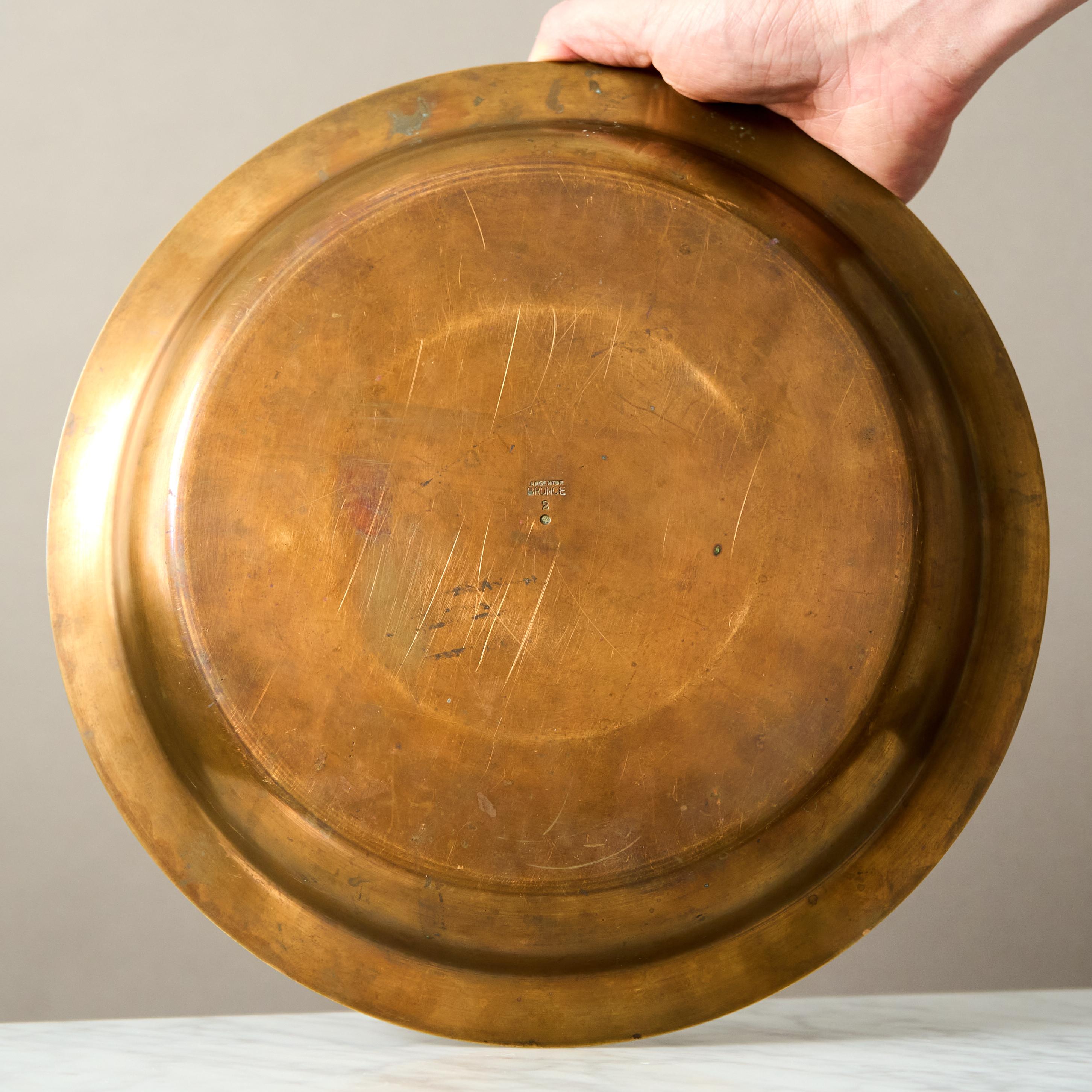 Bronze Magnifique bol en bronze Art déco d'Argentor, Danemark, années 1930 en vente