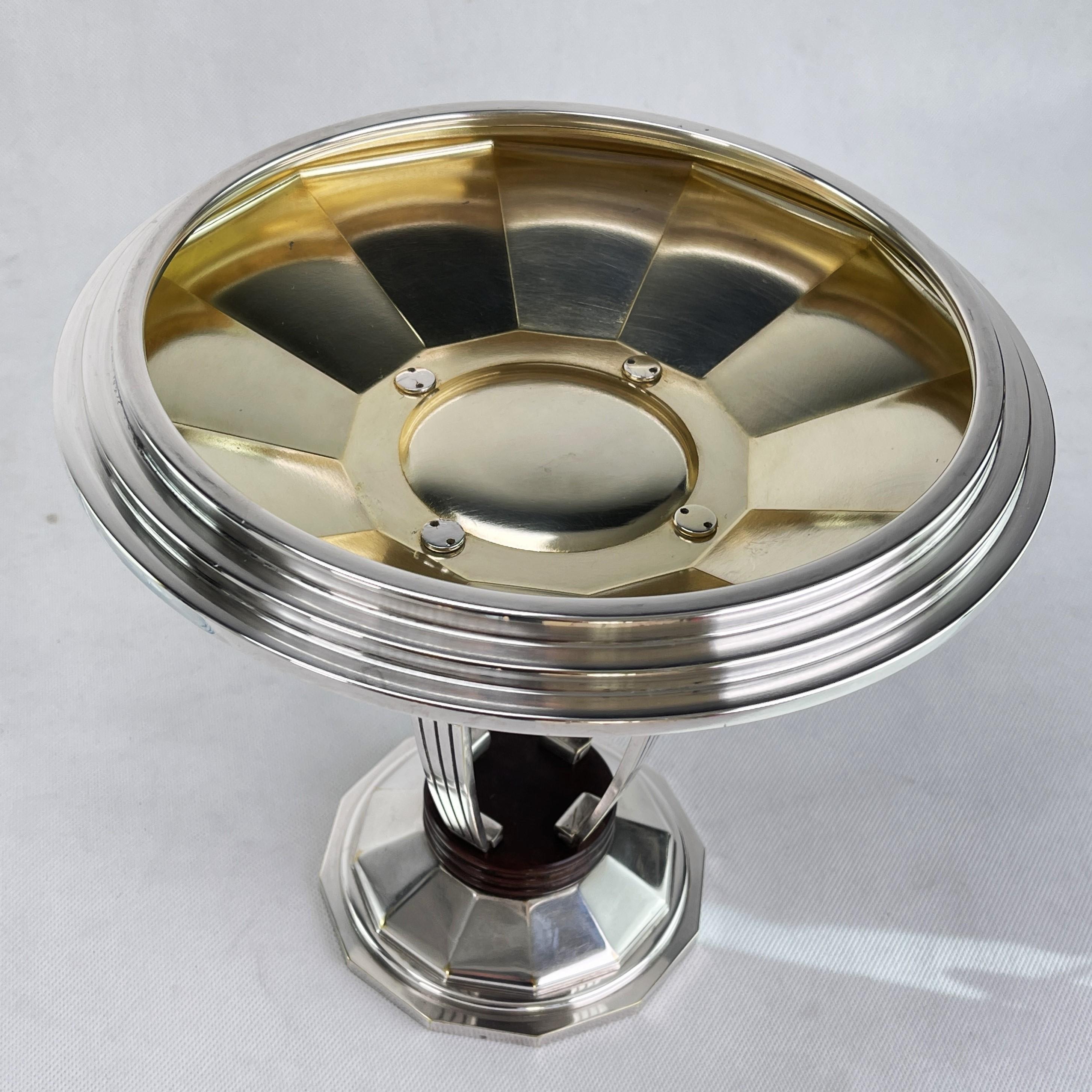Beautiful ART DECO centrepiece bowl by Durousseau & Raynaud silver plated 1930s For Sale 1