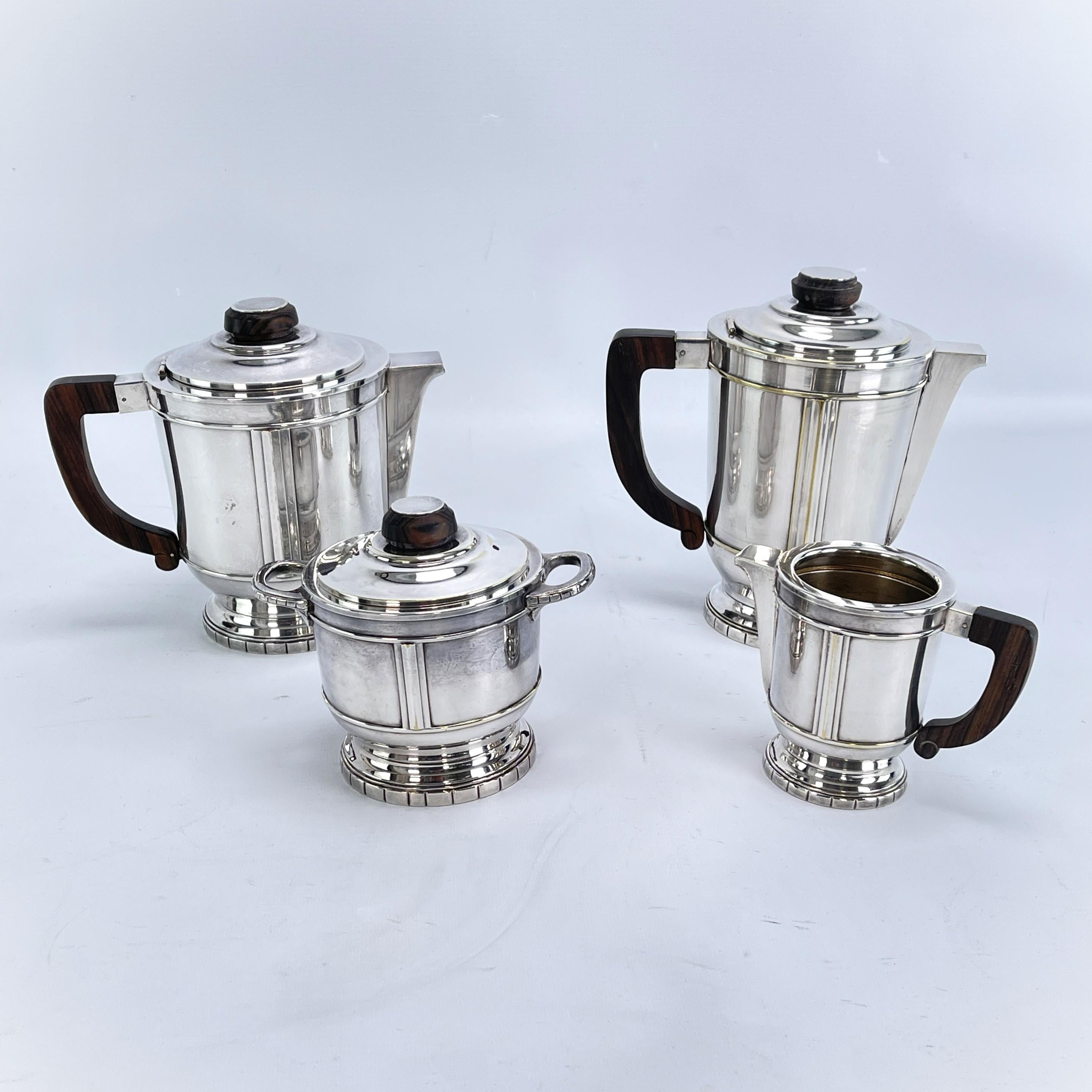Art Deco Beautiful ART DECO coffee set tea set silver plated, 1930s For Sale
