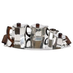 Beautiful ART DECO coffee set tea set silver plated, 1930s
