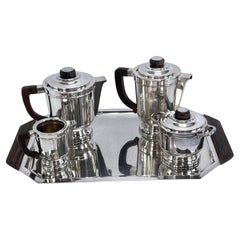 Beautiful ART DECO coffee set tea set silver plated, 1930s