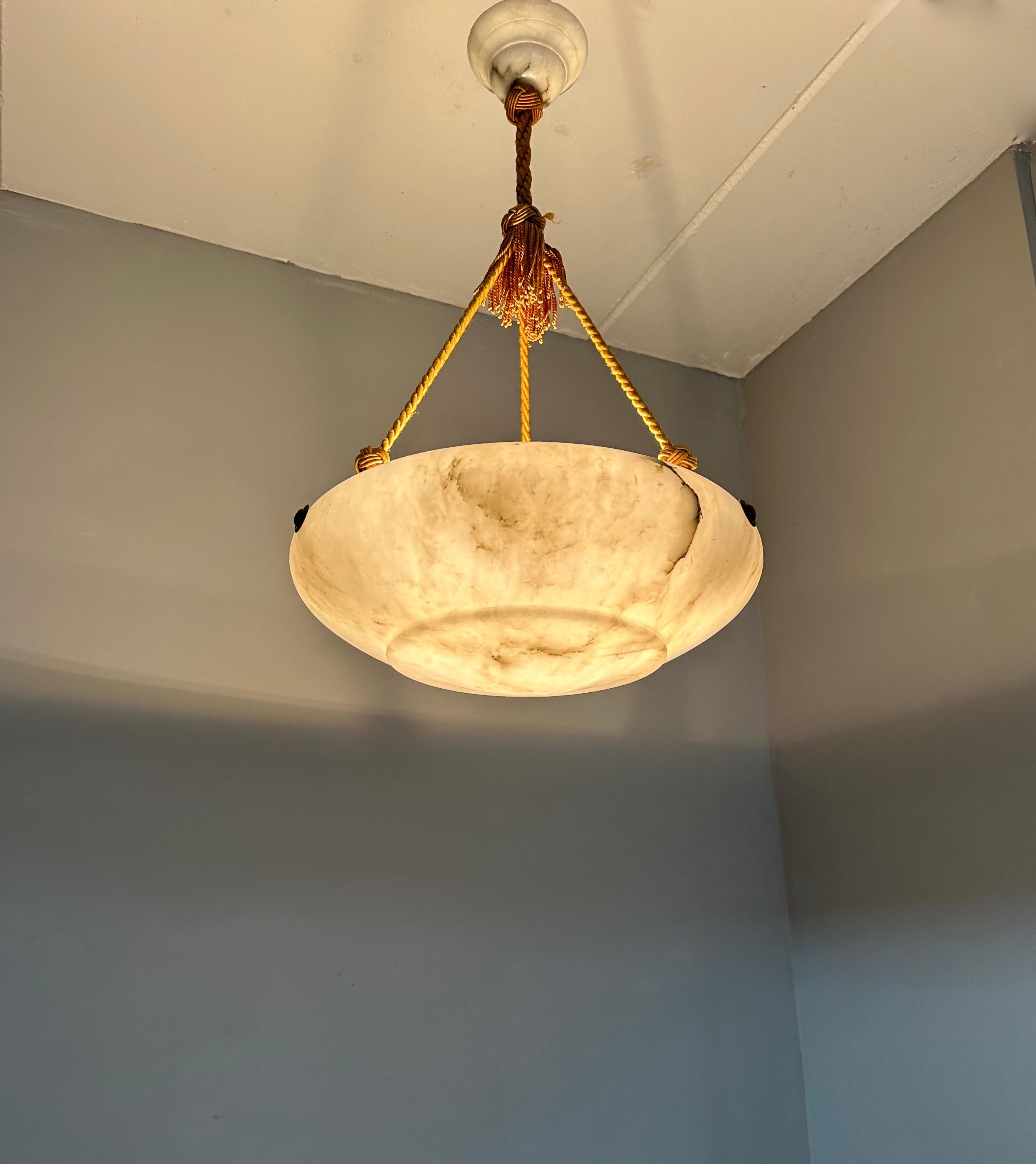 Pendentif en albâtre ancien Art Déco & Timless Design avec Canopy Perfect Alabaster en vente 5