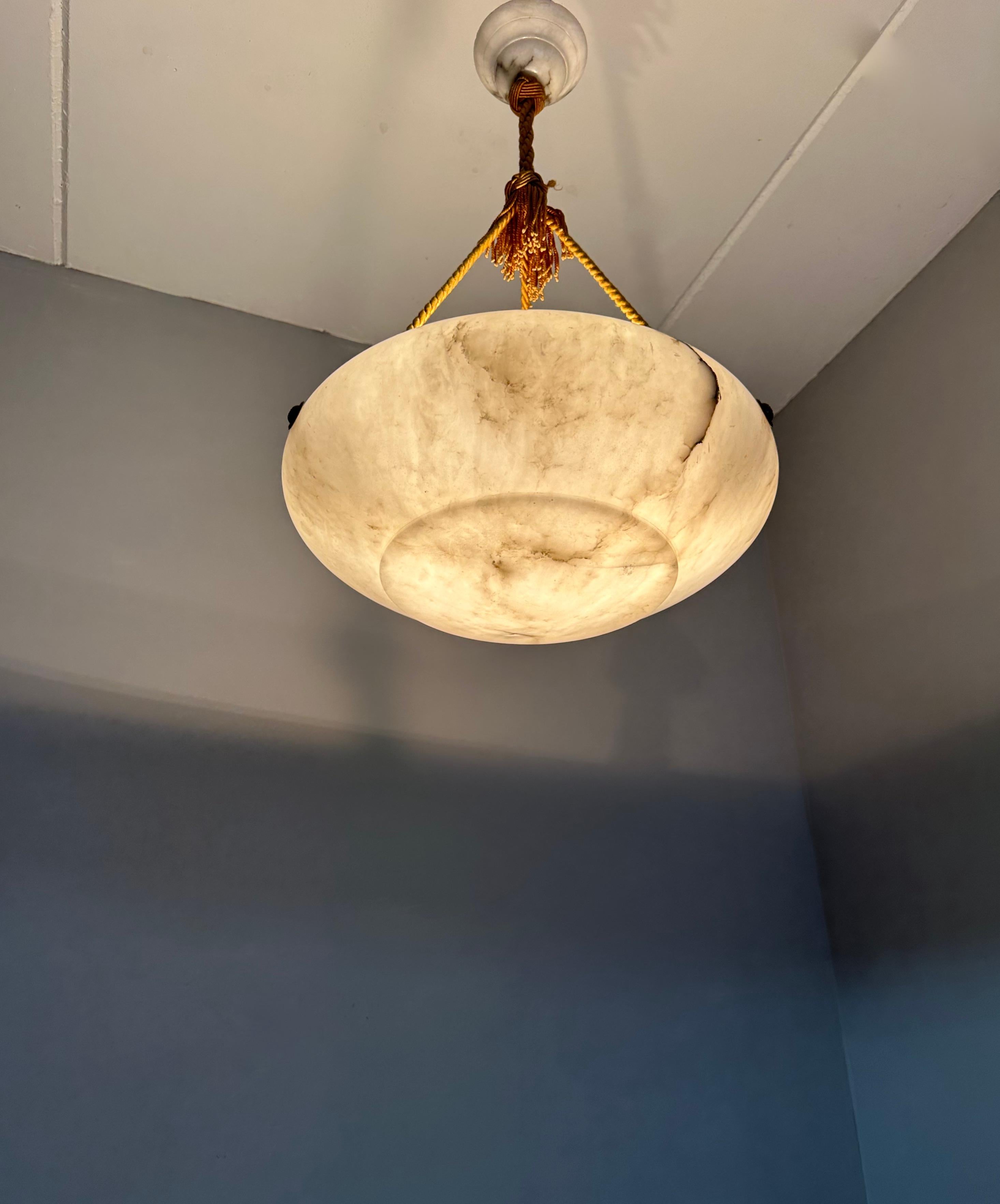Pendentif en albâtre ancien Art Déco & Timless Design avec Canopy Perfect Alabaster en vente 11