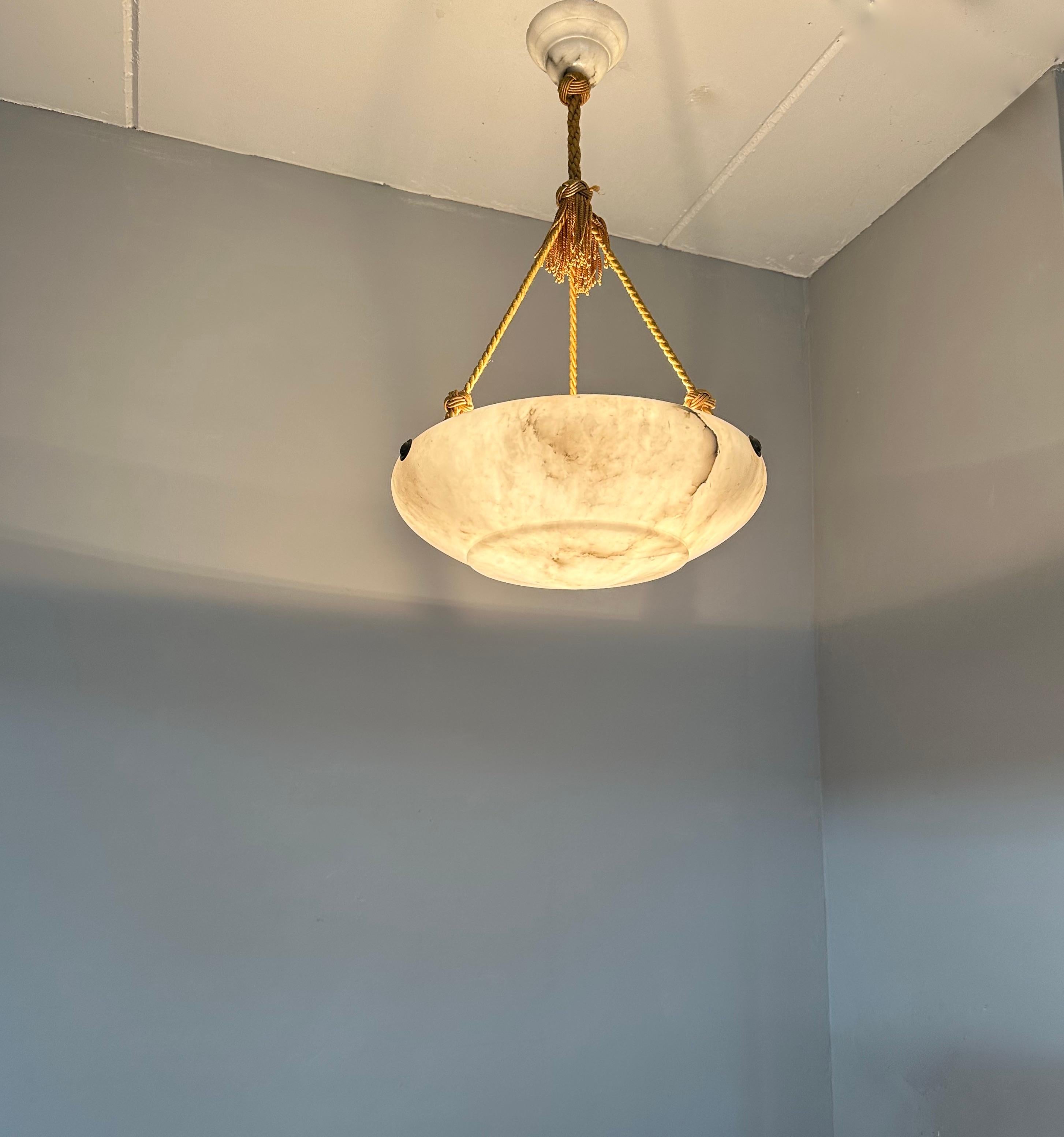 Pendentif en albâtre ancien Art Déco & Timless Design avec Canopy Perfect Alabaster Bon état - En vente à Lisse, NL