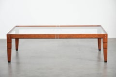 Beautiful Art Deco design coffee table with a glass top