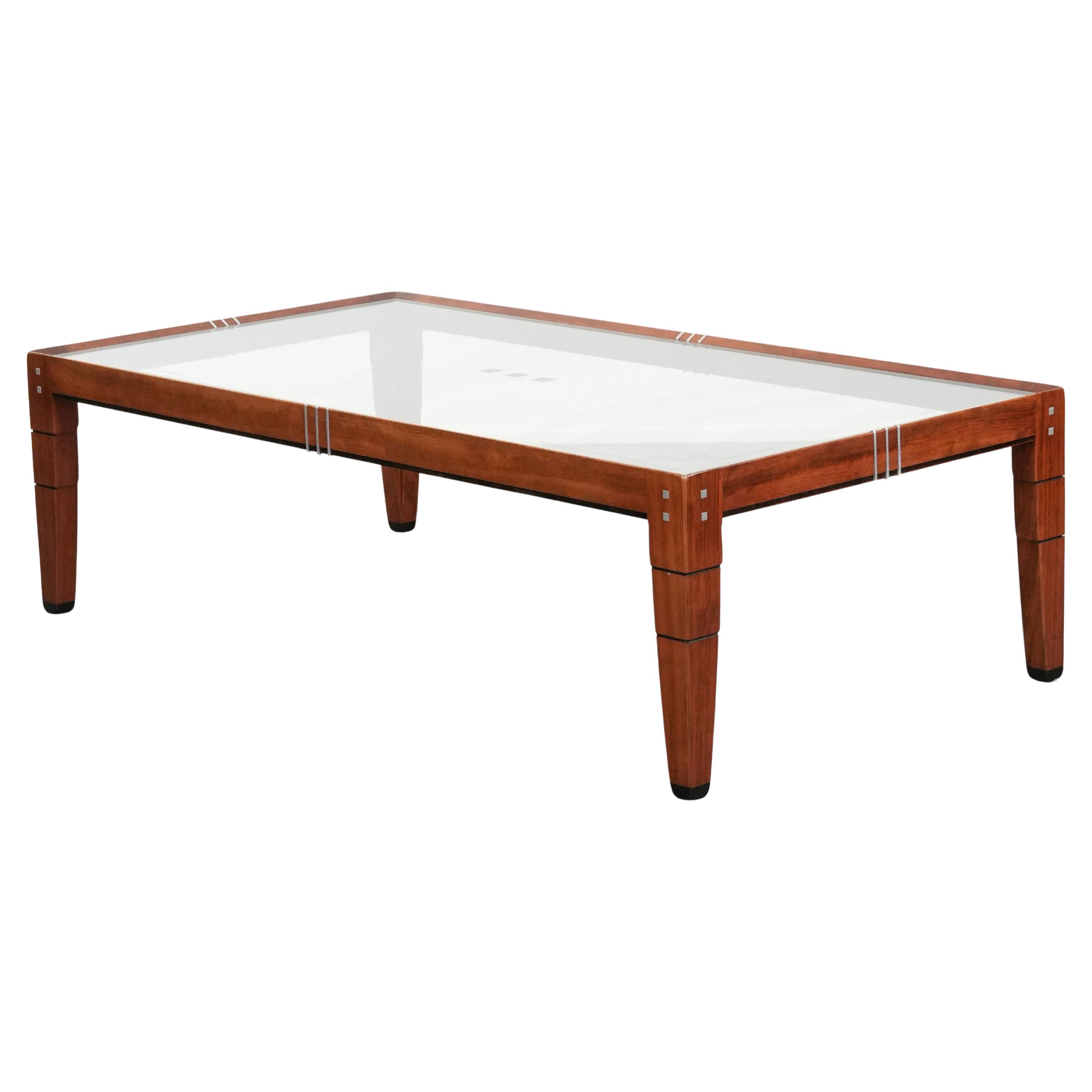 Beautiful Art Deco design coffee table with a glass top For Sale