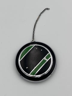 Beautiful Art Deco Green Black Elgin American EAM Ladies Makeup & Mirror Compact