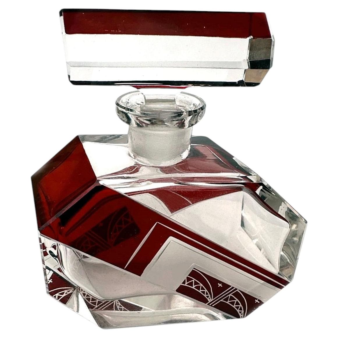 Beautiful Art Deco Perfume Bottle By Karl Palda, c1930