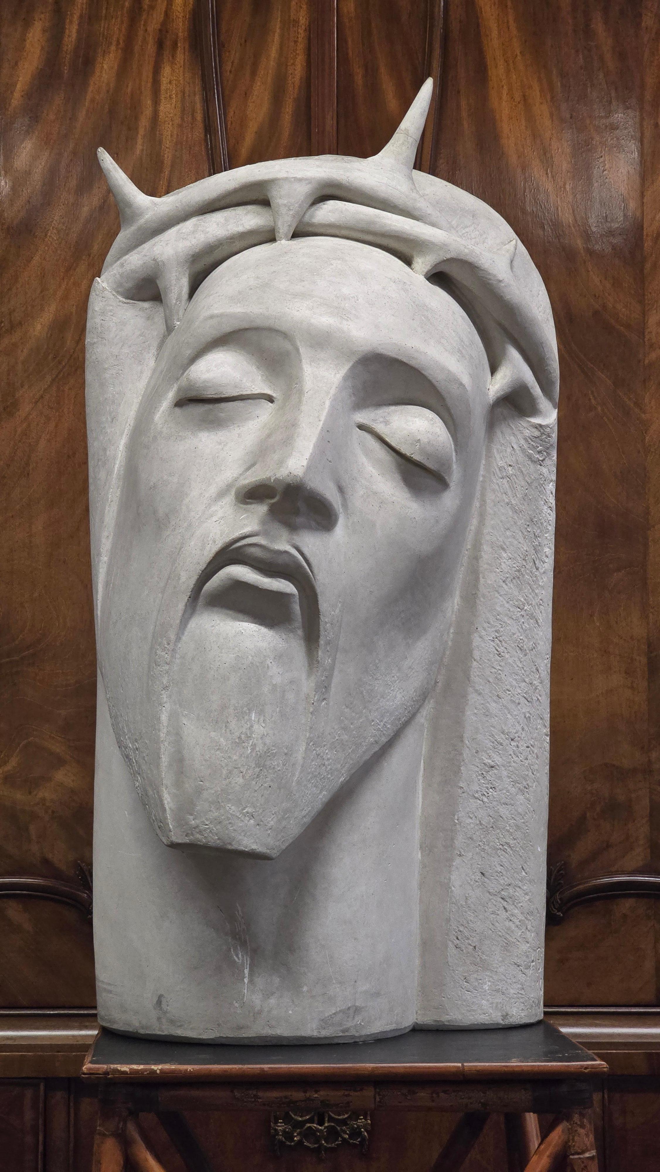Bellissimo busto di Cristo in gesso Art Deco di A. Gille in vendita 2