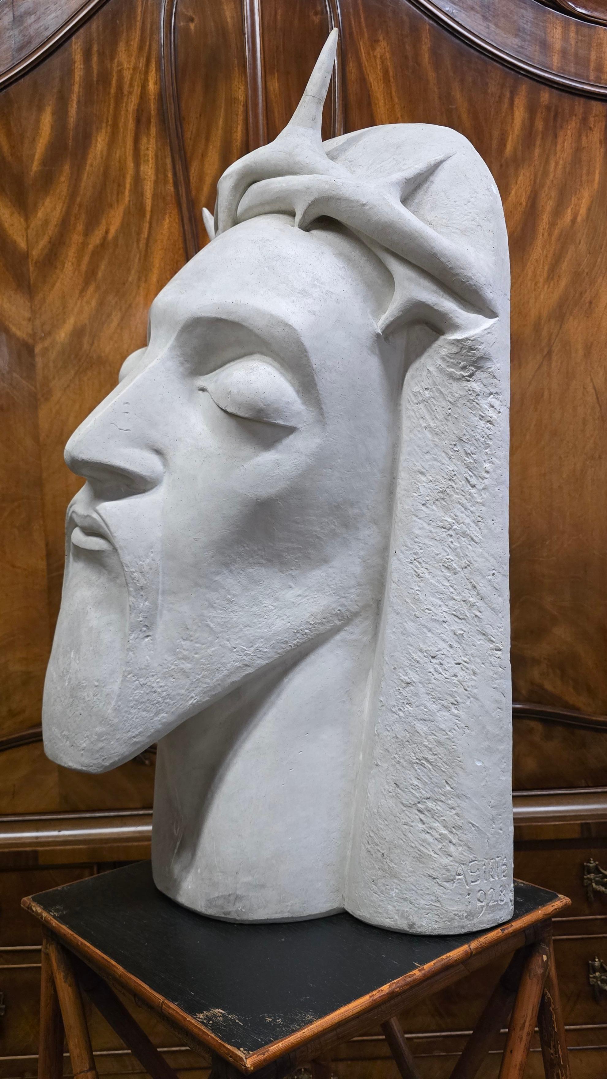 Bellissimo busto di Cristo in gesso Art Deco di A. Gille In condizioni buone in vendita a Antwerp, BE