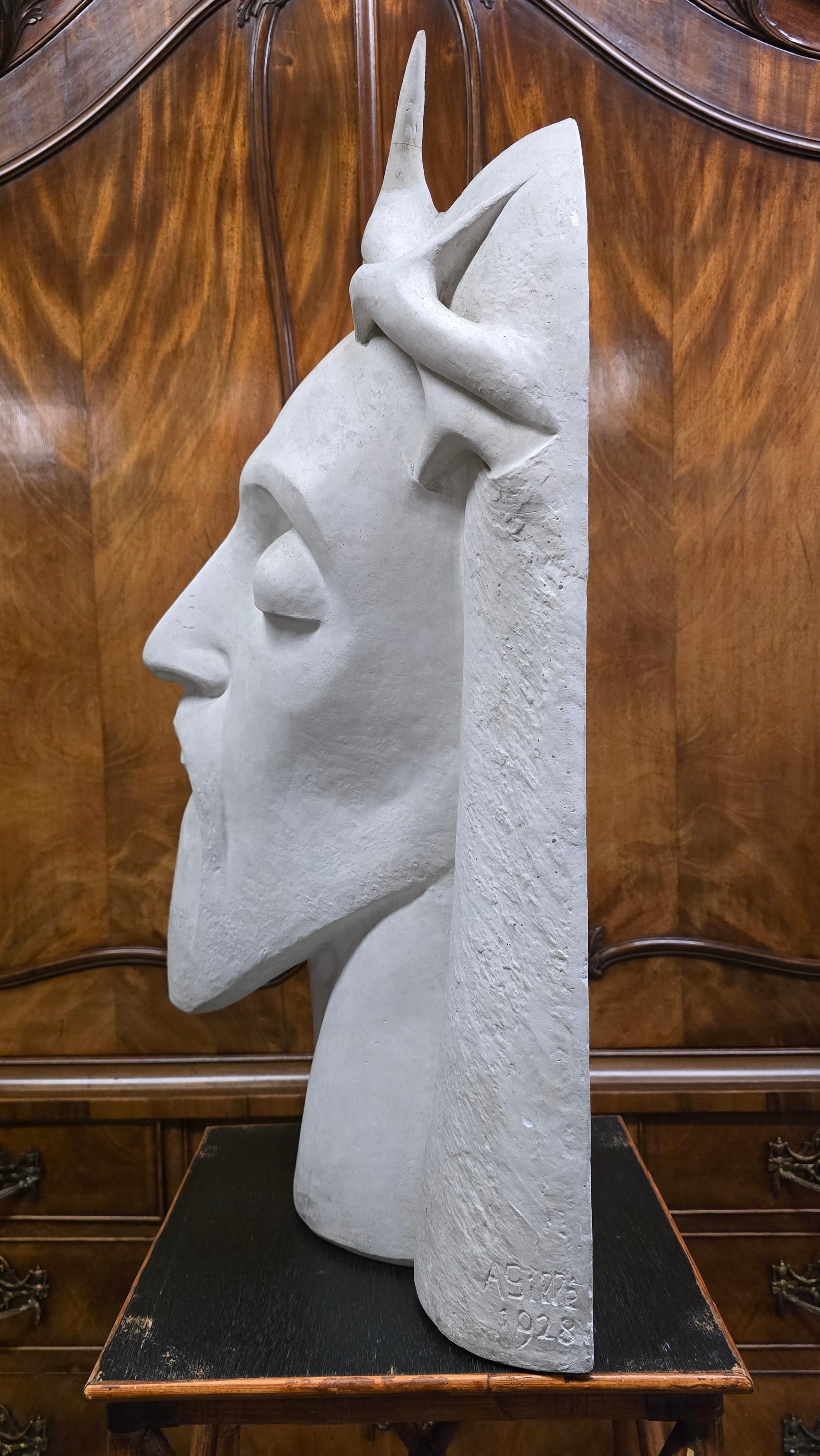 XX secolo Bellissimo busto di Cristo in gesso Art Deco di A. Gille in vendita