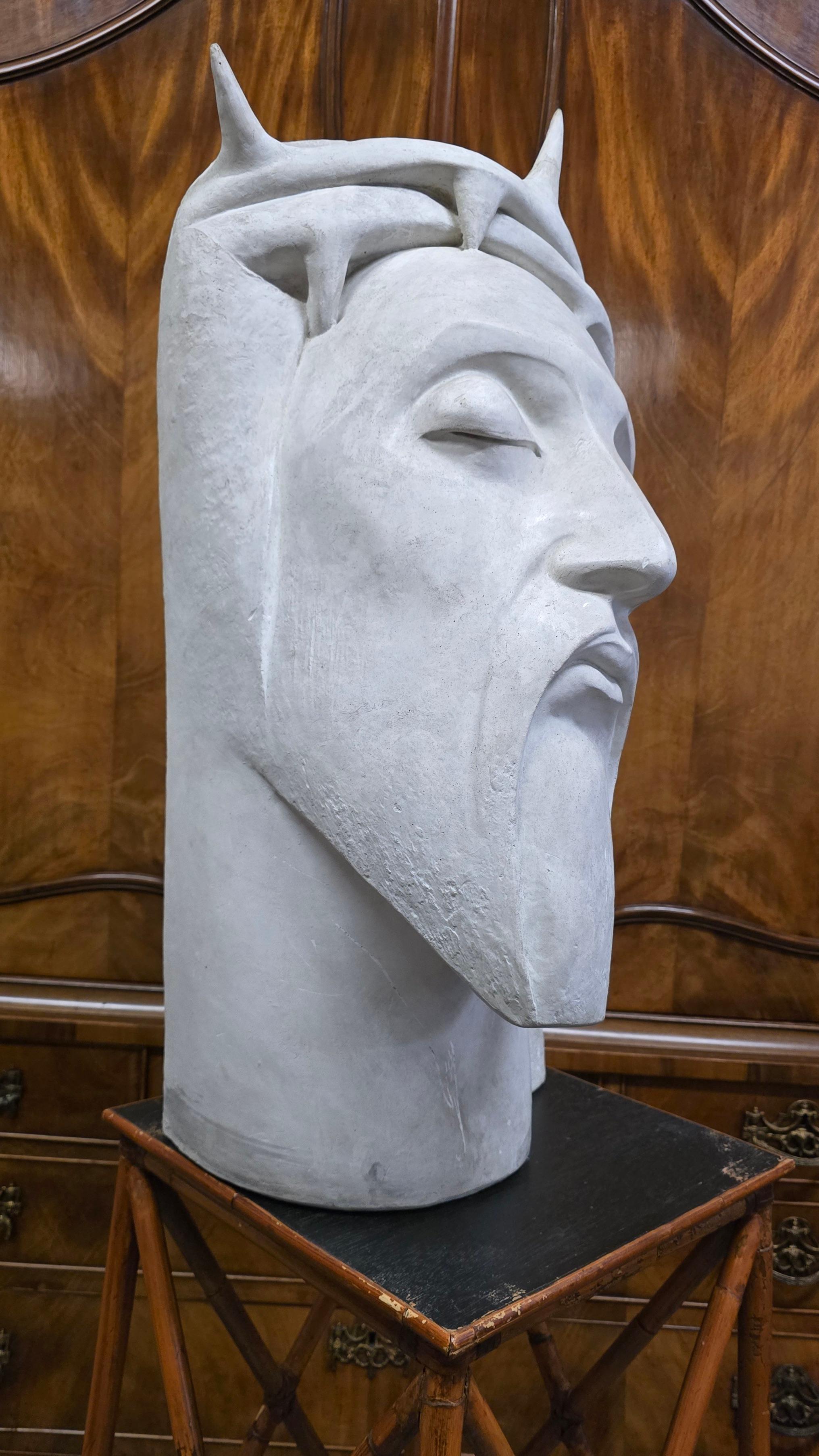 Intonaco Bellissimo busto di Cristo in gesso Art Deco di A. Gille in vendita