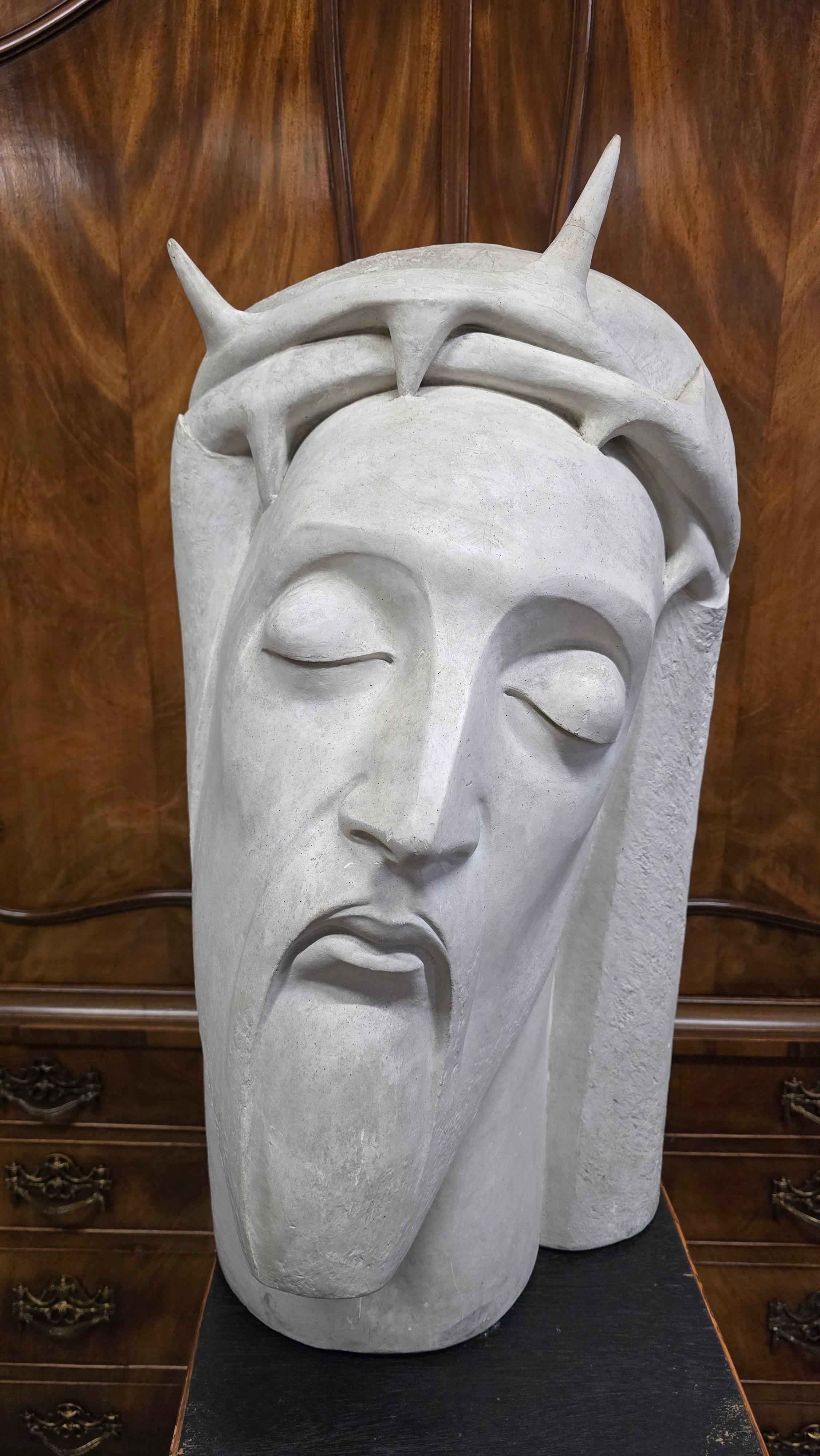 Bellissimo busto di Cristo in gesso Art Deco di A. Gille in vendita 1