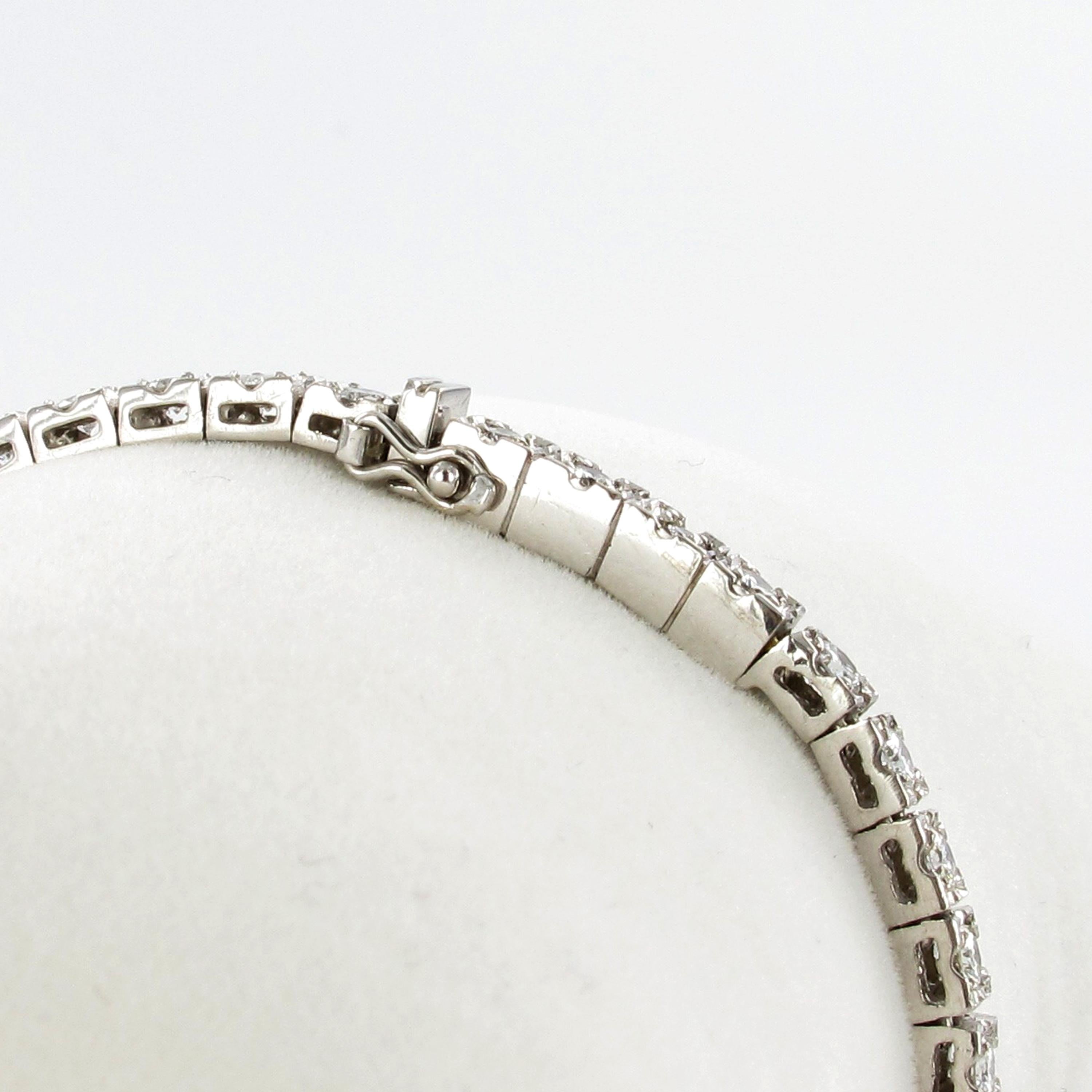 Beautiful Art Deco Style Ladies Bracelet Watch with Diamonds in Platinum 950 2