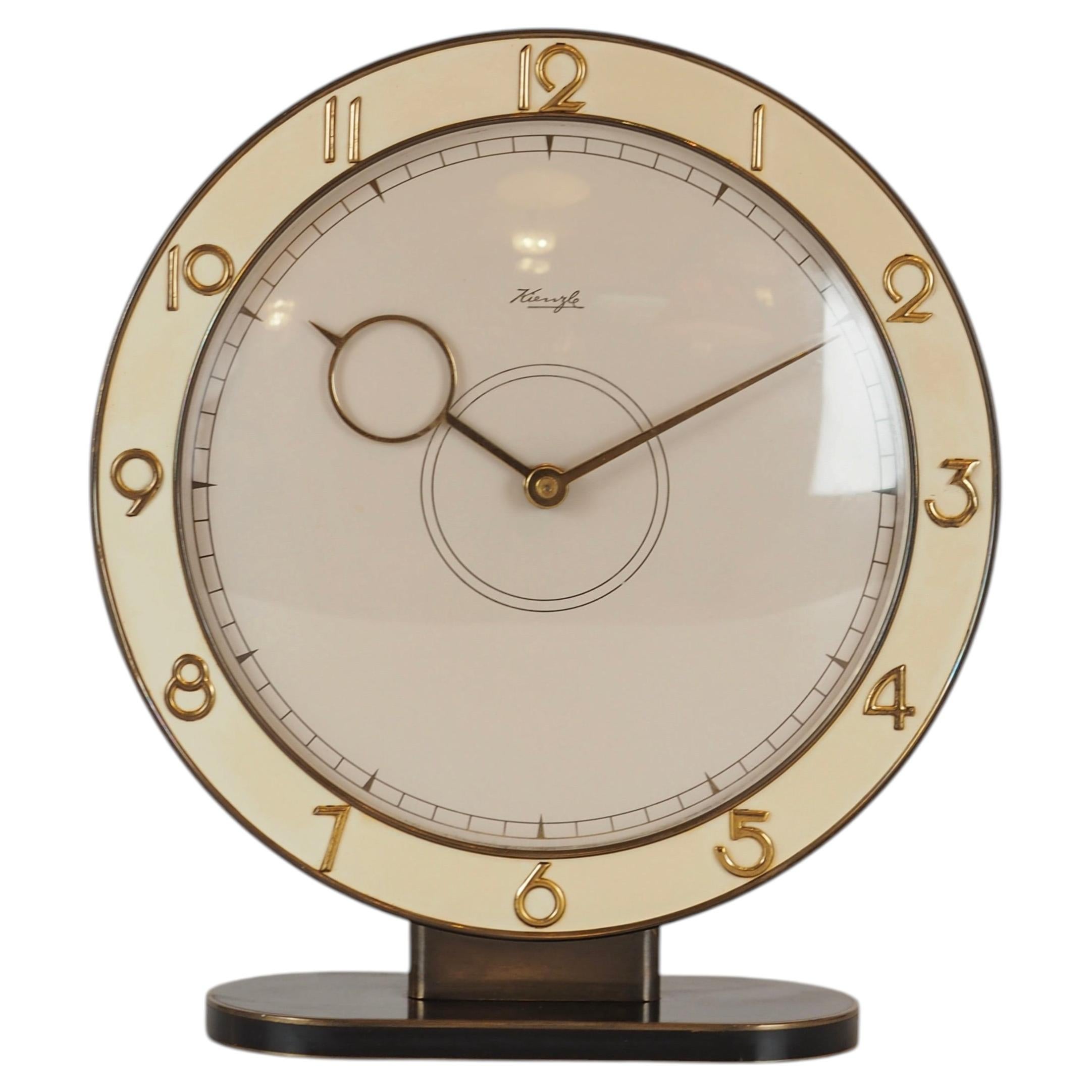 Beautiful Art Deco Table Clock by Heinrich Möller for Kienzle, Germany, 1930s