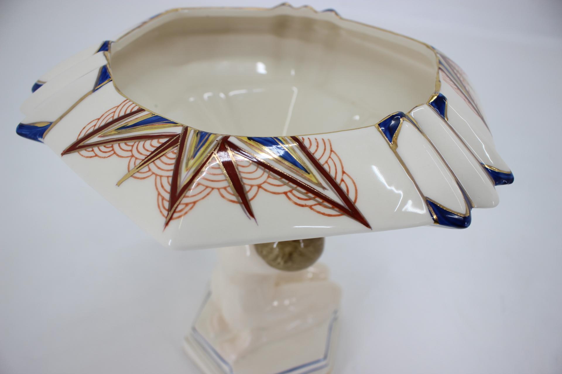 Beautiful Art Deco Table Figural Bowl, 1930s In Good Condition For Sale In Praha, CZ