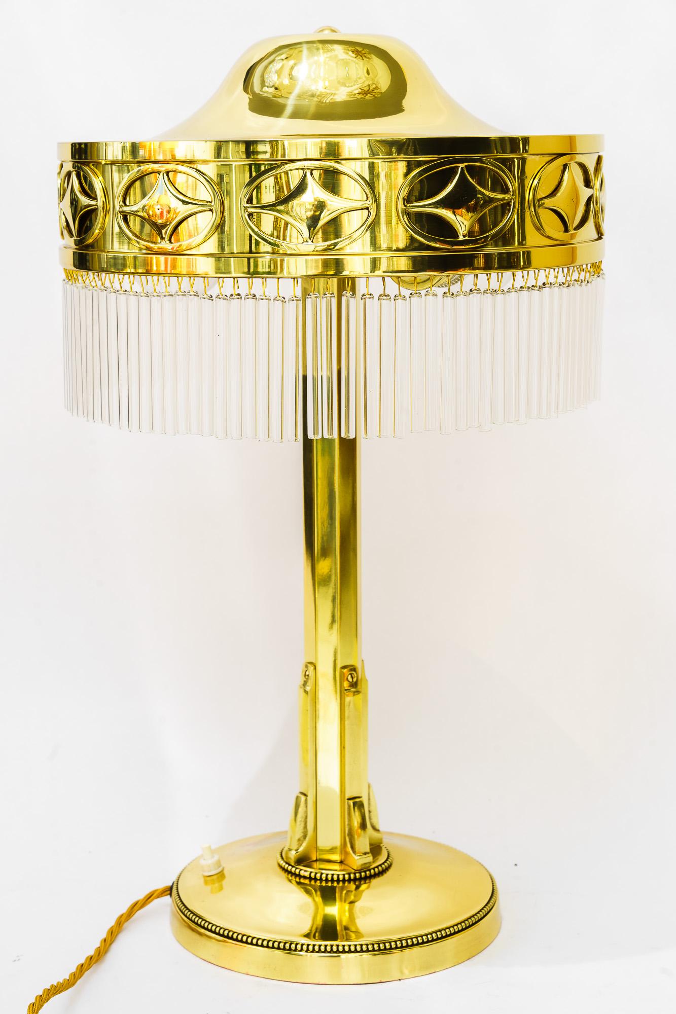 Brass Beautiful art deco table lamp vienna around 1920s For Sale