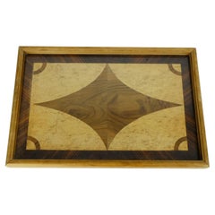 beautiful art déco TRAY marquetry from different types of wood serving tray