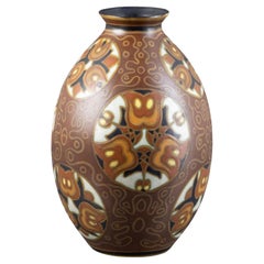 Beautiful Art Deco Vase Boch Frères Keramis, 20th Century