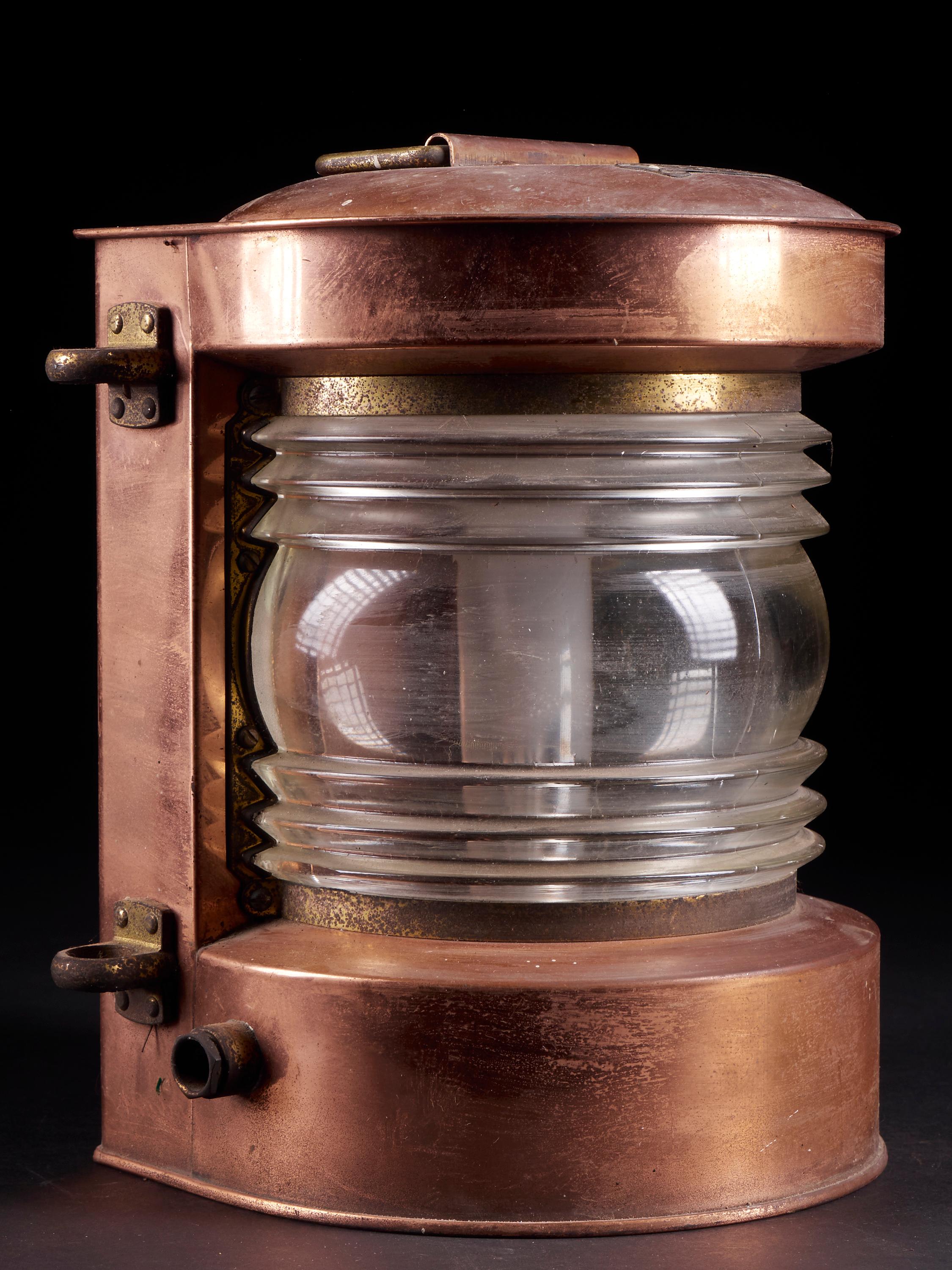 Beautiful Art Deco Vintage Copper Alloy Signal Lamp 5