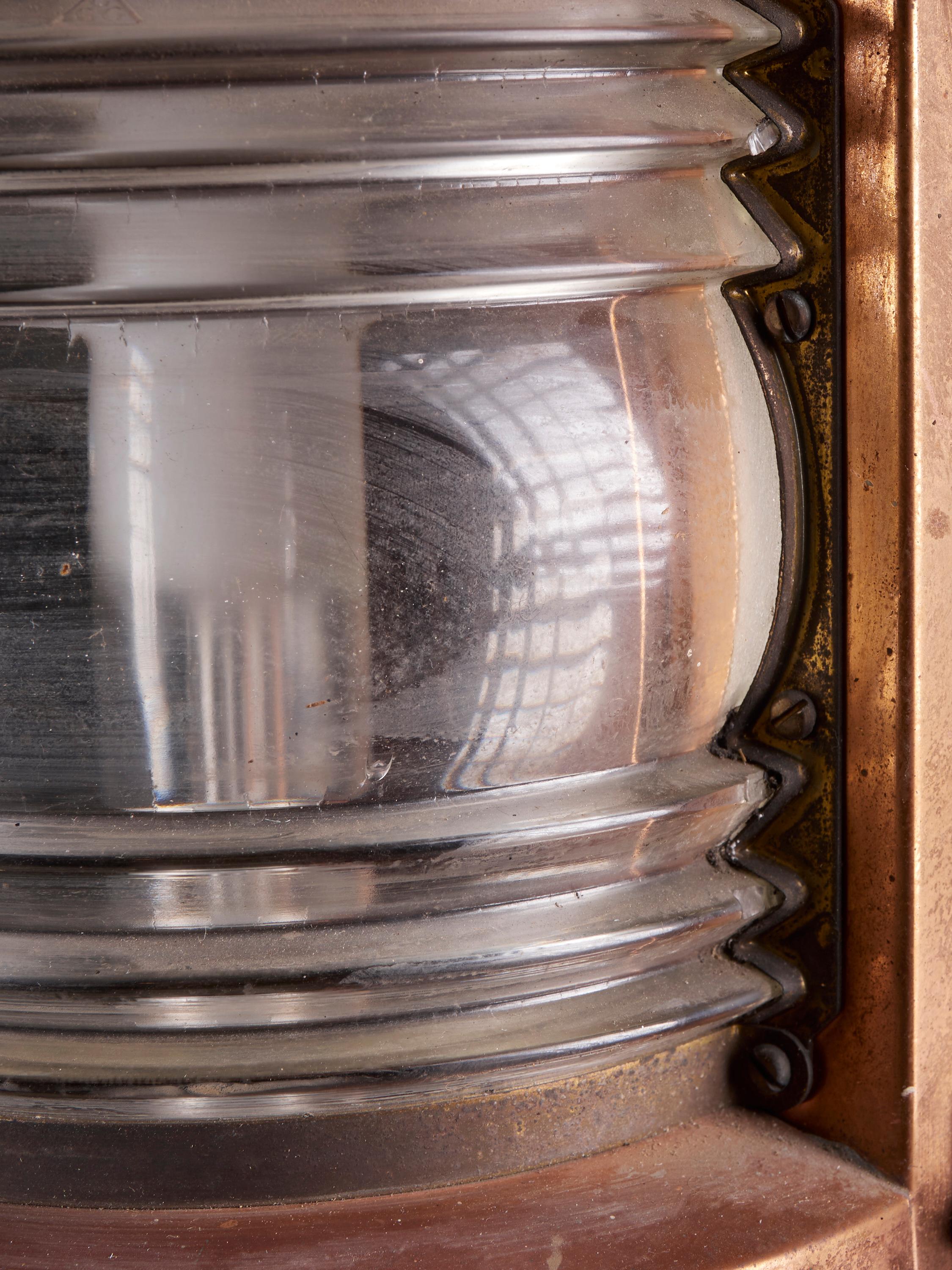 Beautiful Art Deco Vintage Copper Alloy Signal Lamp 8
