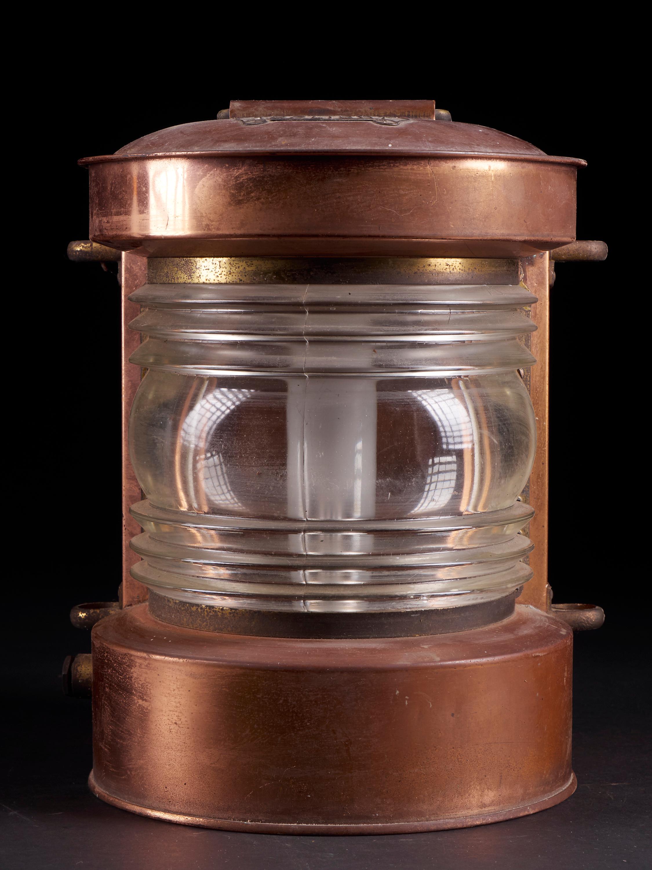 German Beautiful Art Deco Vintage Copper Alloy Signal Lamp
