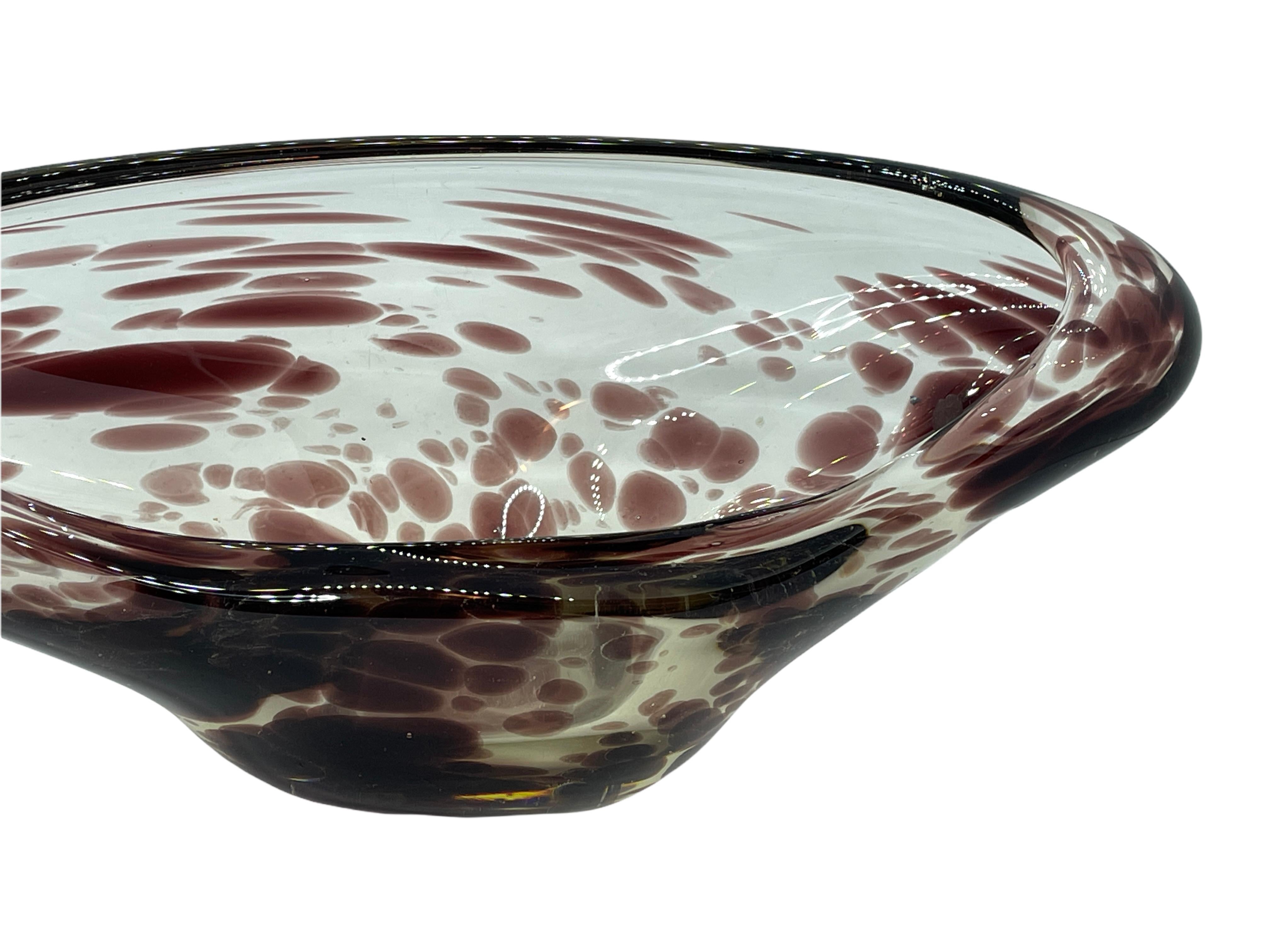 Italian Beautiful Art Glass Sommerso Bowl Catchall Vintage, Murano, Italy, 1980s