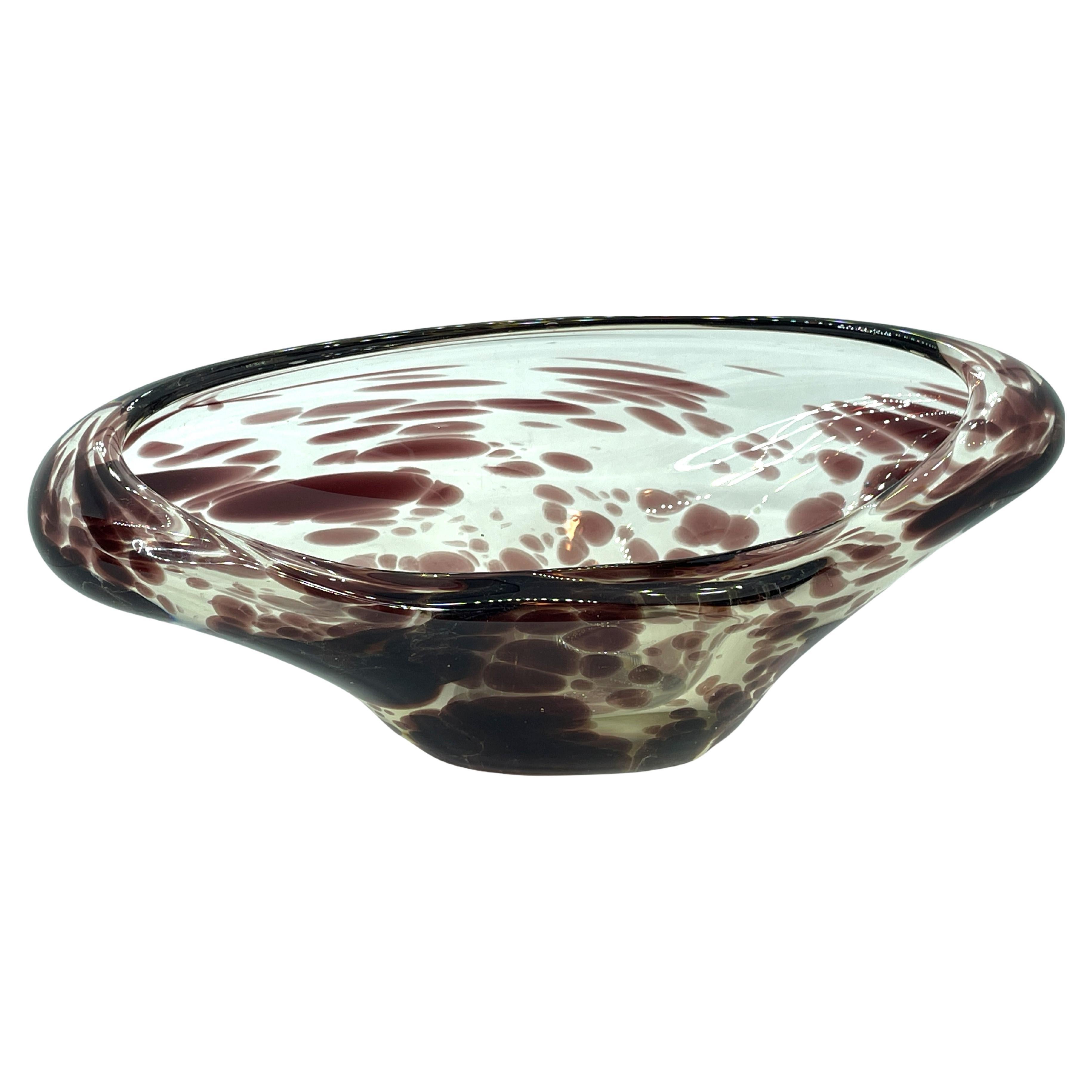 Beautiful Art Glass Sommerso Bowl Catchall Vintage, Murano, Italy, 1980s