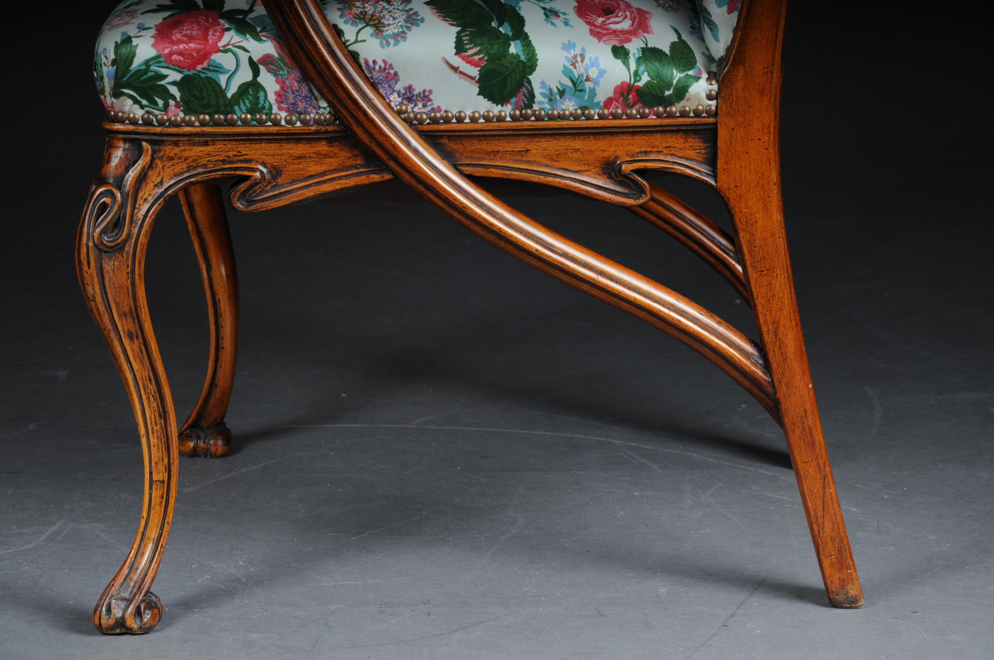 Wood Beautiful Art Nouveau Armchair after L. Majorelle