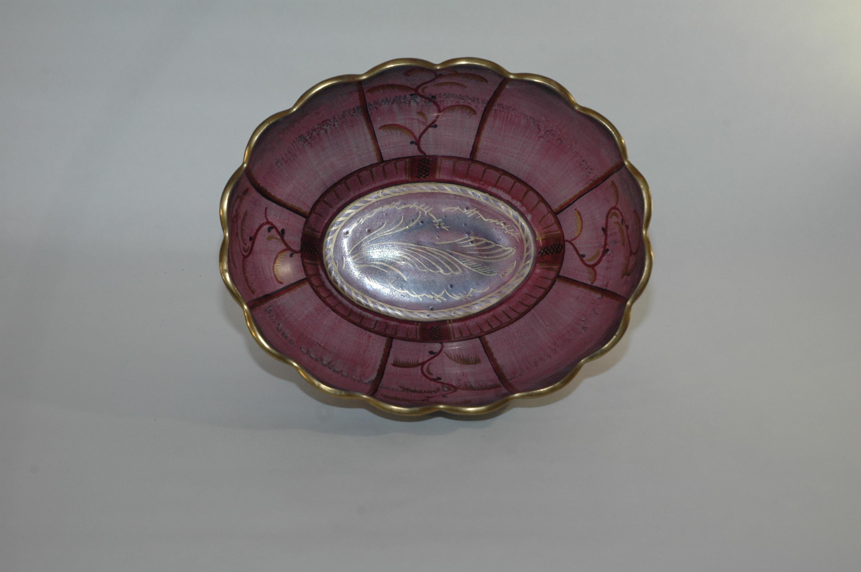 Swedish Beautiful Art Nouveau bowl by the famous designer Josef Ekberg at Gustavsberg For Sale