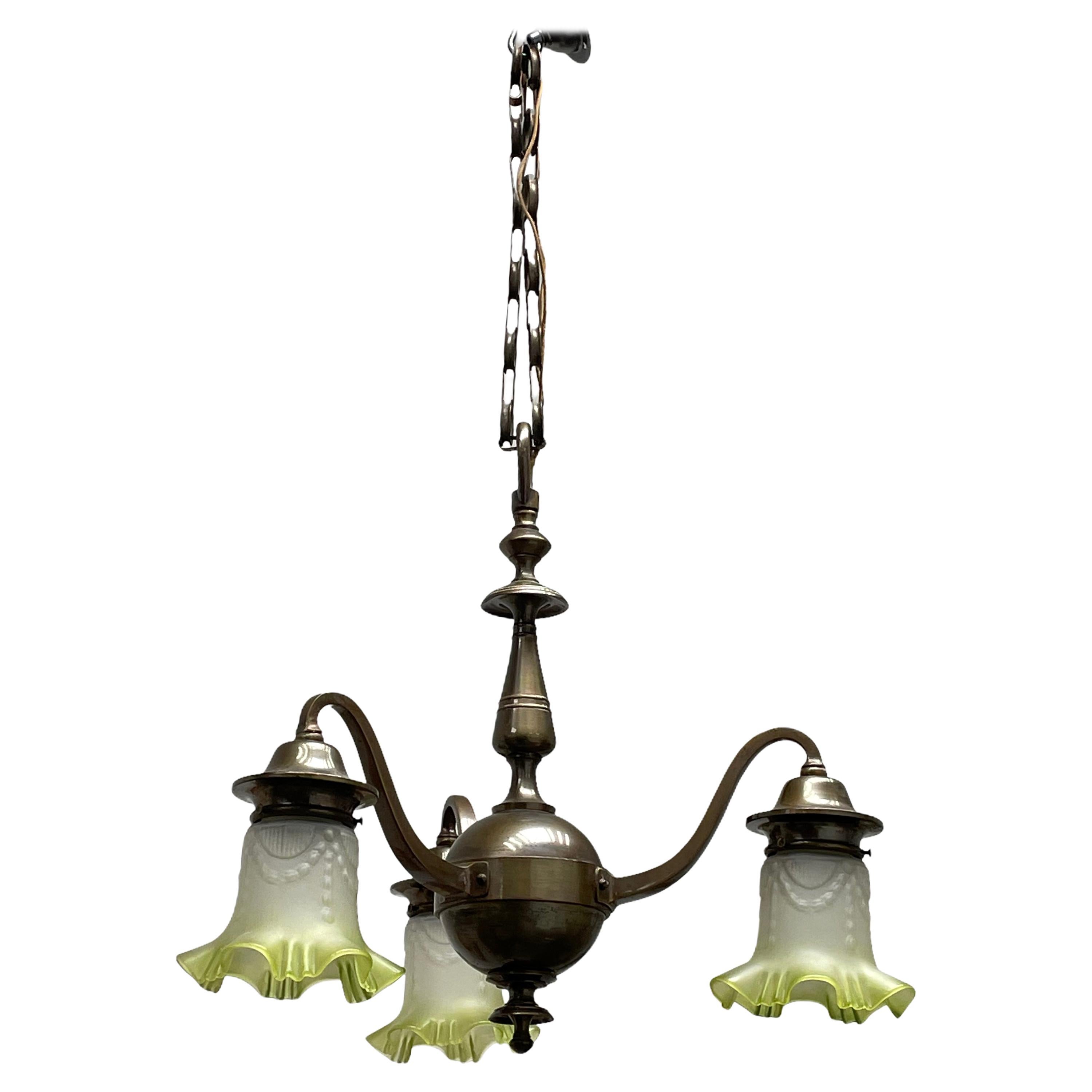 Beautiful Art Nouveau Chandelier Antique Austria Vienna, 1910s