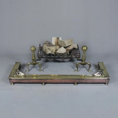 Beautiful Art Nouveau Copper and Brass Fire Fender, circa 1890