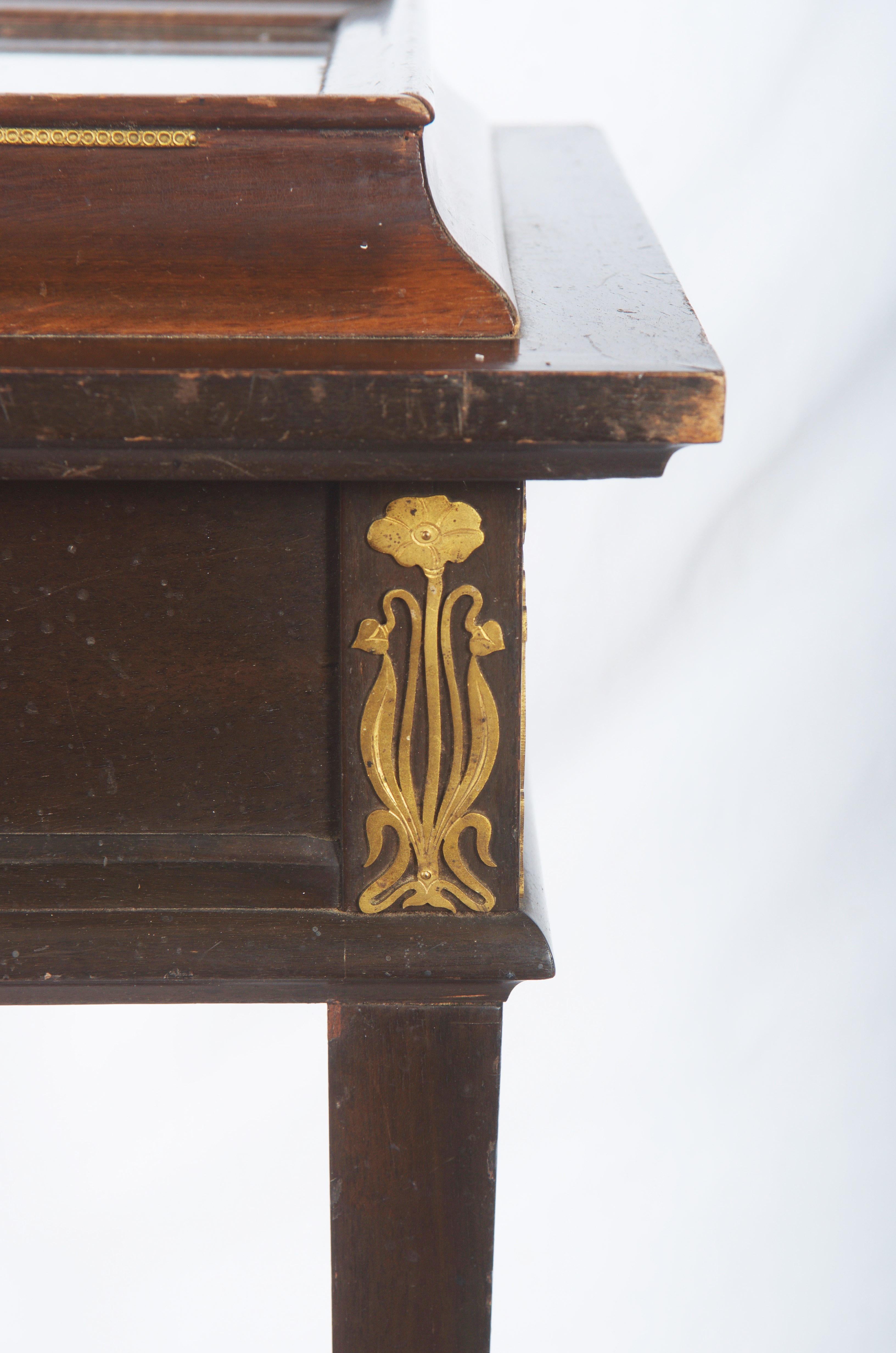Brass Beautiful Art Nouveau Display Console Table For Sale