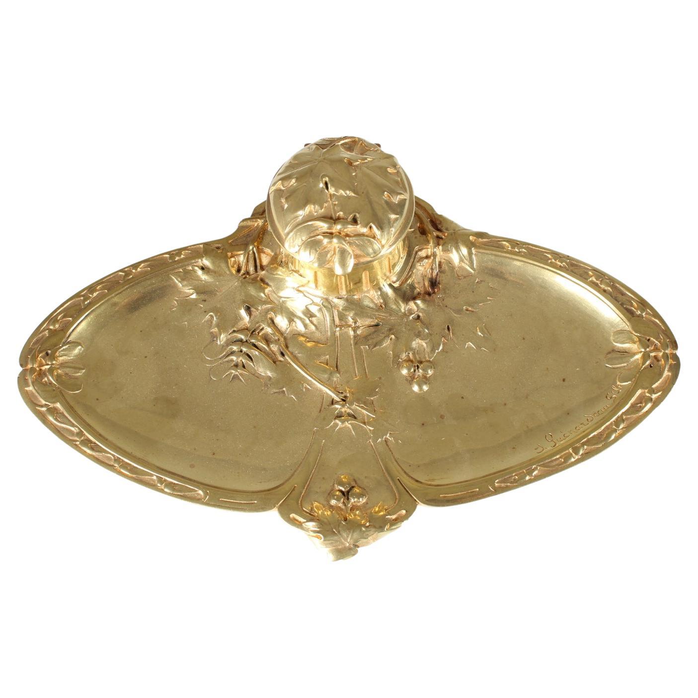 Bellissimo calamaio Art Nouveau, firmato "Guénardeau", Susse Frères