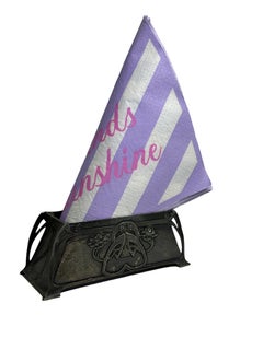 Precioso servilletero Art Nouveau plateado, alemán antiguo, década de 1910