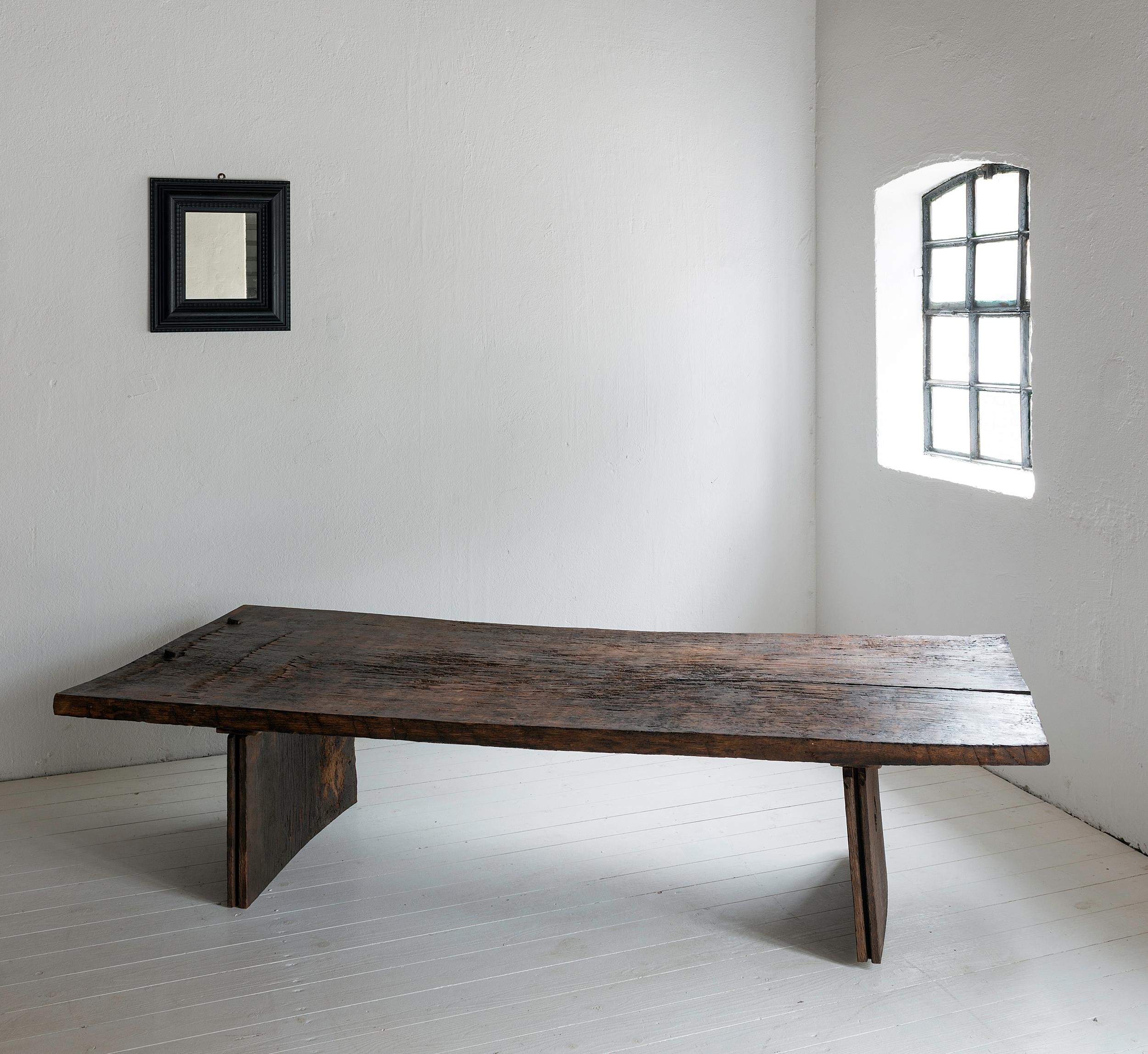 Beautiful Artempo coffee table made from 18th century oak. The top one solid heavy board of 17th century oak.
Perfect Patina.
   