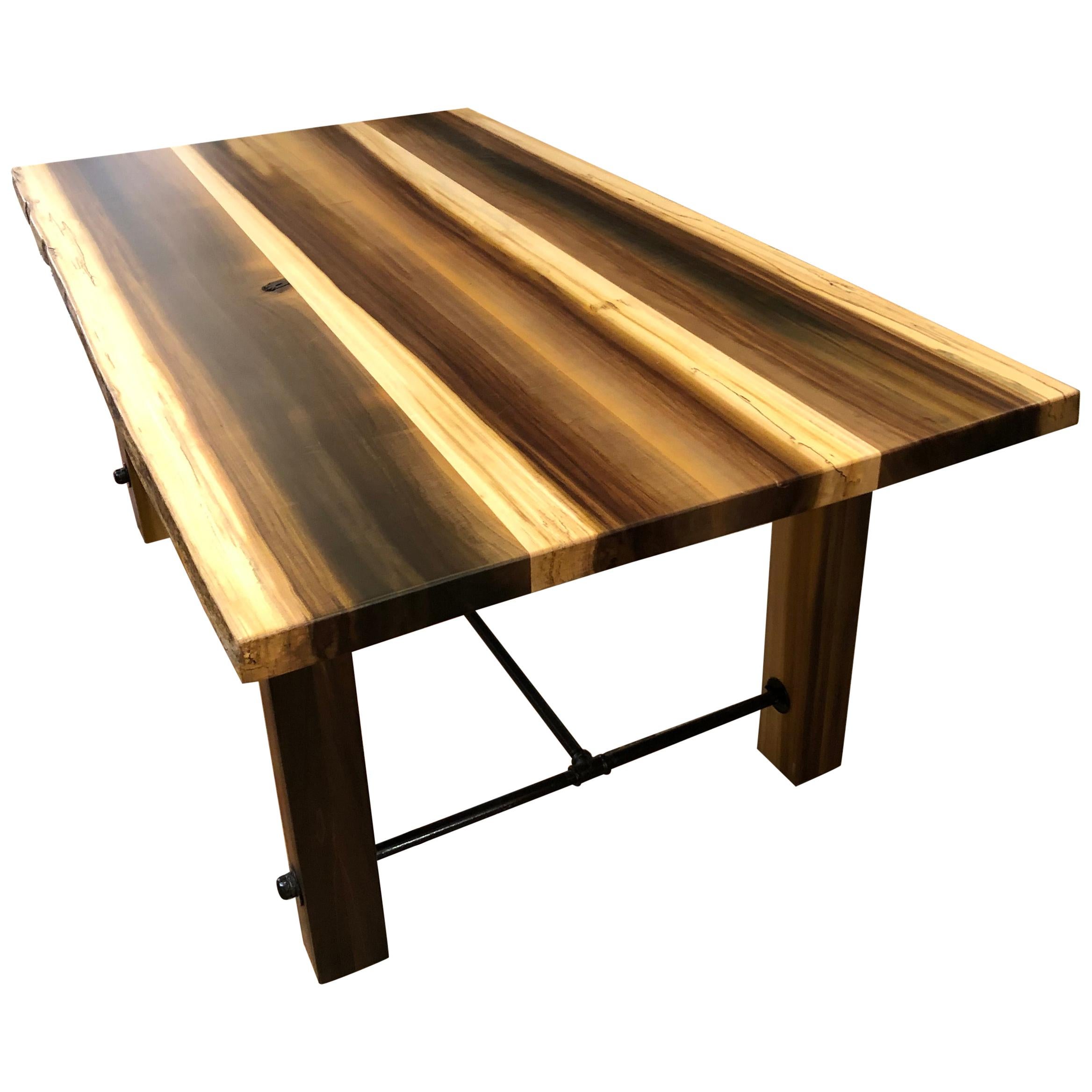 Beautiful Artisan Made Amish Poplar Farm Table For Sale