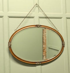 Beautiful Arts and Crafts Oval Copper Wall Mirror
